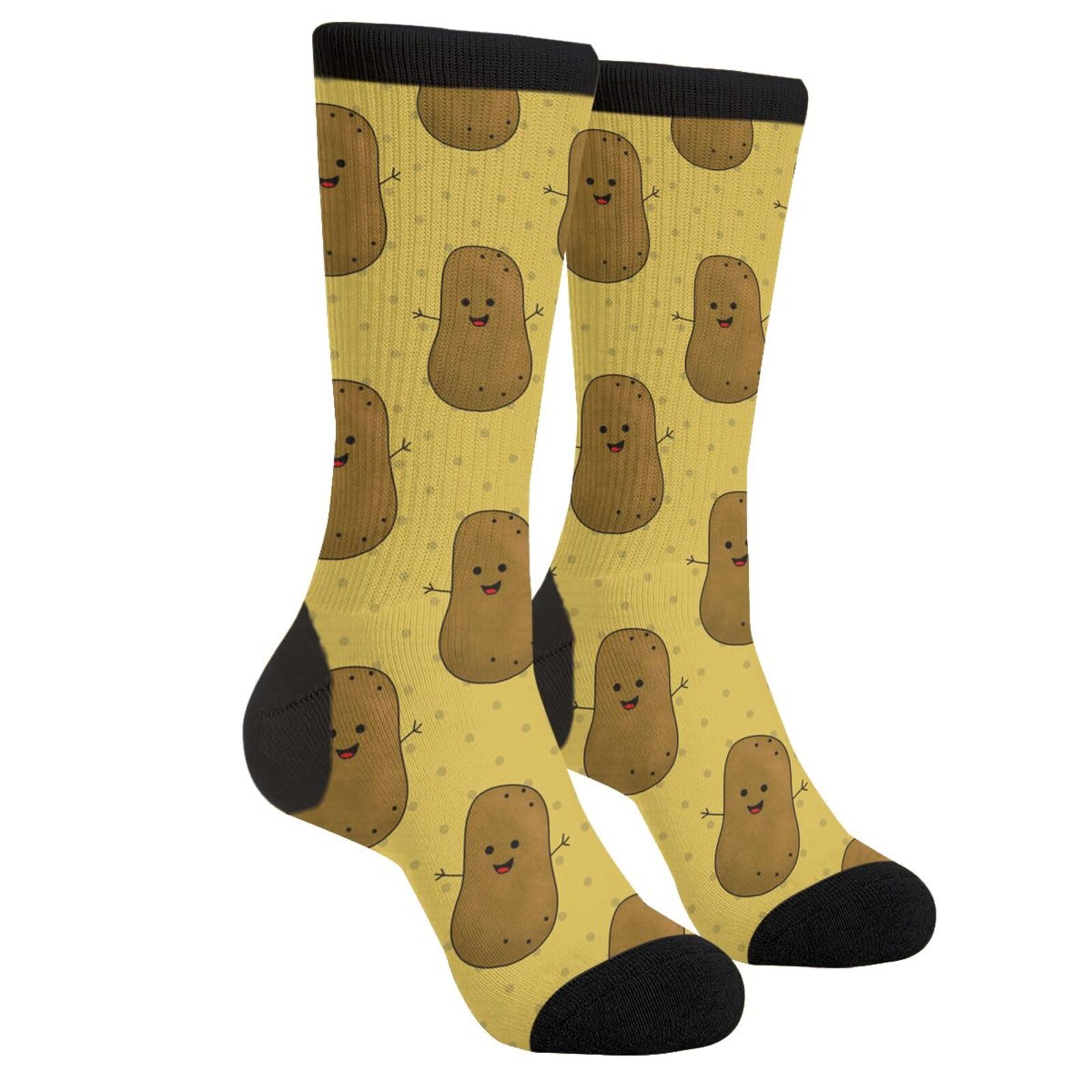 Funny Potato Novelty Socks for Men & Women - Crazy Unisex Crew Socks Gift - Perfect for Costume Parties, Gag Gifts, and Everyday Humor