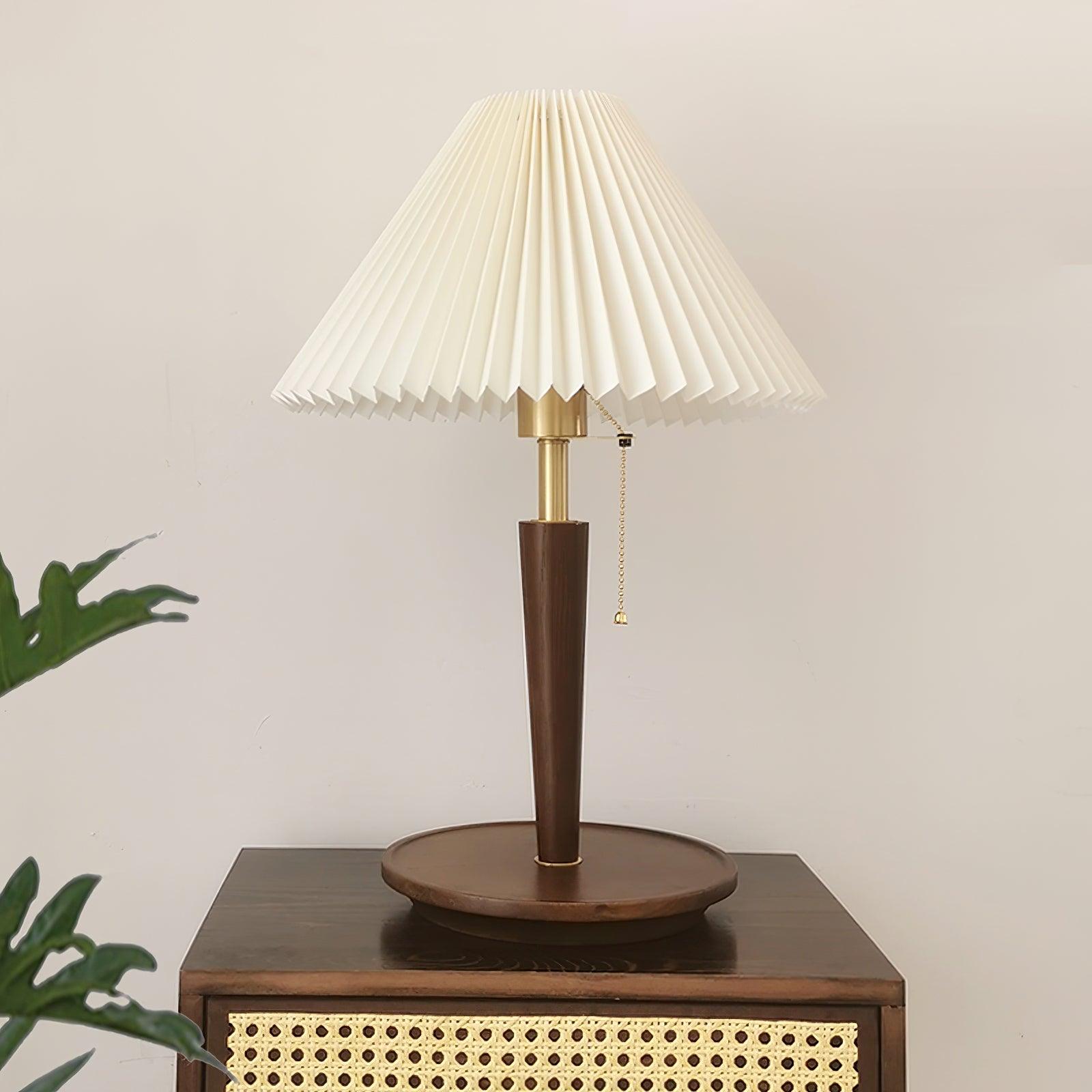 Elegant Cone Pleated Fabric Table Lamp - Modern Home Decor for Bedroom, Living Room & Office - Soft Lighting for Relaxation & Ambience
