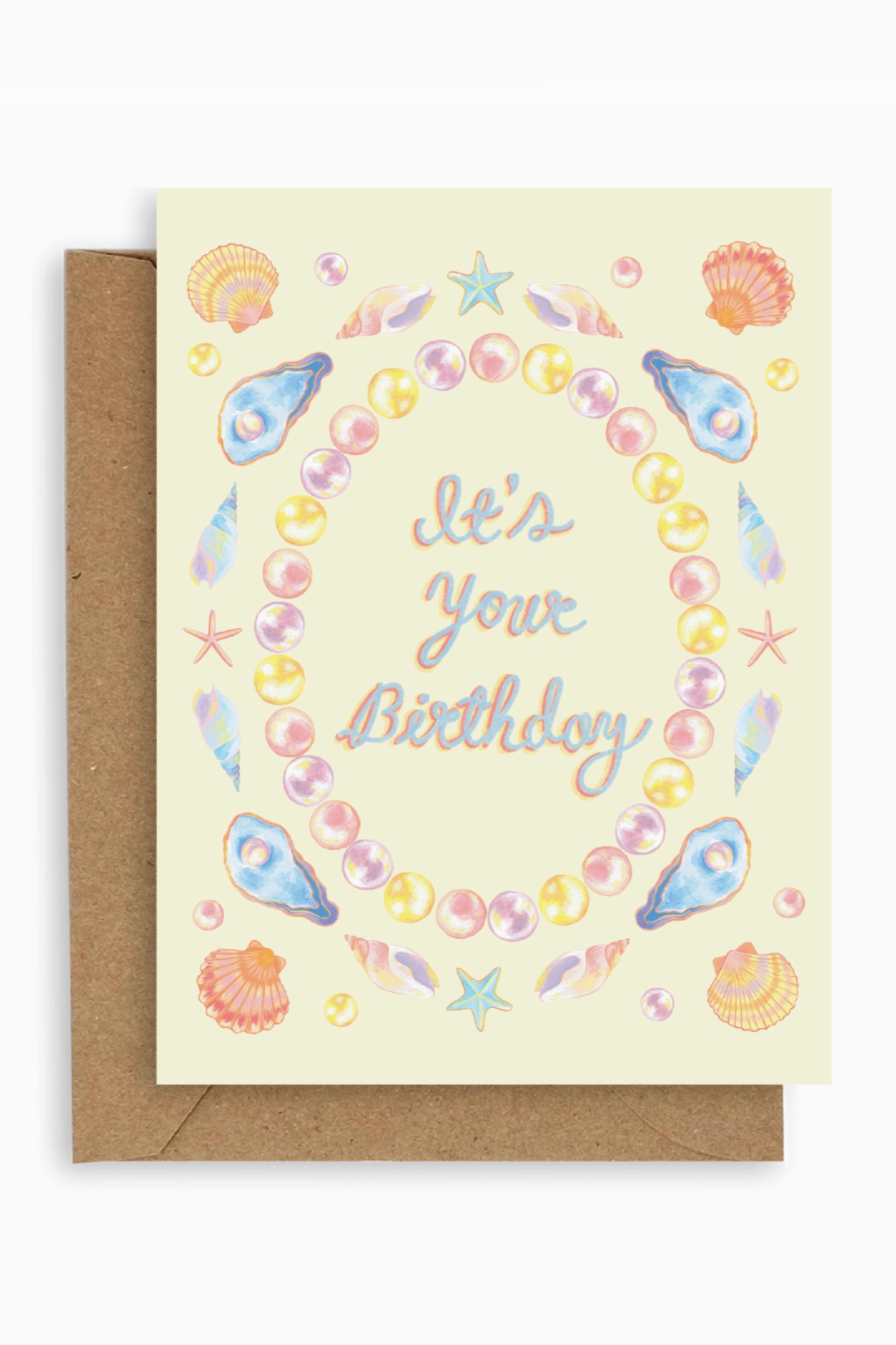 Beautiful Shells and Pearls Birthday Greeting Card - Perfect for Beach Lovers & Ocean-Themed Celebrations