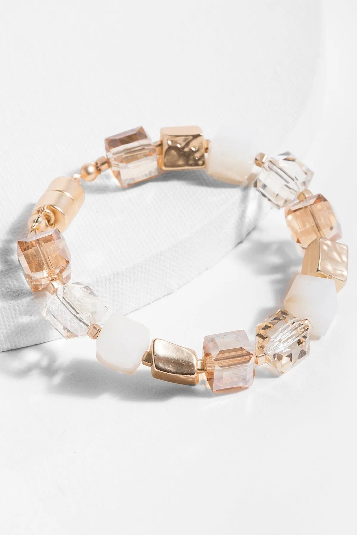 Faceted Bead and Stone Bracelet for Women - Handmade Boho Chic Jewelry - Perfect for Parties, Weddings & Everyday Wear