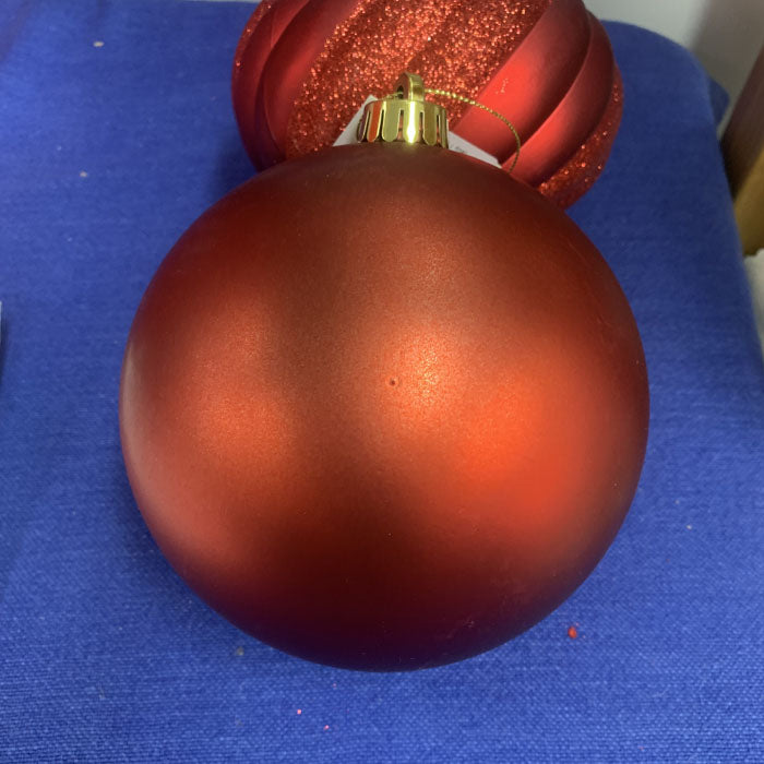 Large Red Christmas Ornaments Set of 3 - Holiday Tree Decorations for Xmas, Home & Office Decor