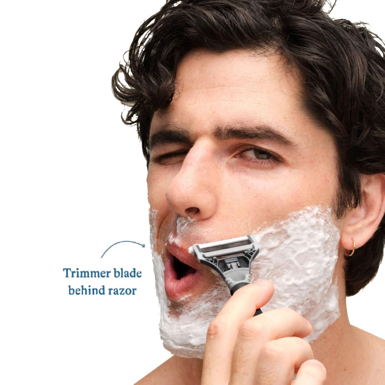 Harry's Shave Kit for Men - Weighted Ergonomic Razor Handle, 5-Blade Razor, Foaming Shave Gel (2oz) & Travel Cover - Perfect Travel Shaving Set & Gift for Him - Ideal for Business Trips, Camping & Daily Grooming