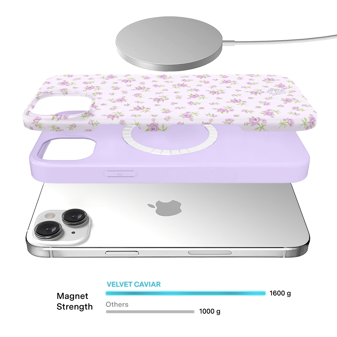Elegant Lilac Floral iPhone Case - Slim Protective Cover for iPhone 13/14/15 - Perfect for Everyday Use, Work & Travel