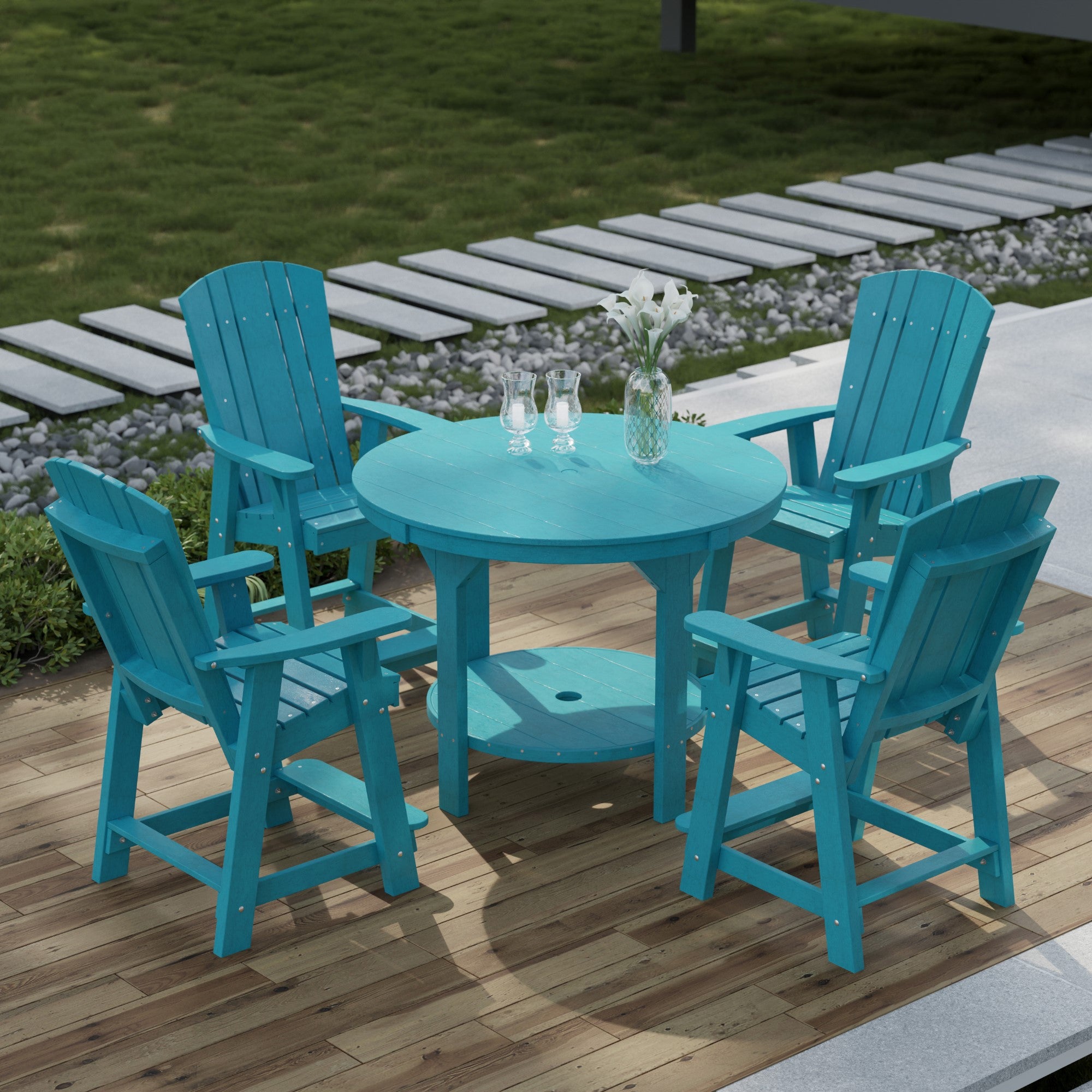 Heritage 5-Piece 48-Inch Pub Counter Height Dining Set - Perfect for Kitchen Islands, Breakfast Bars & Small Space Entertaining