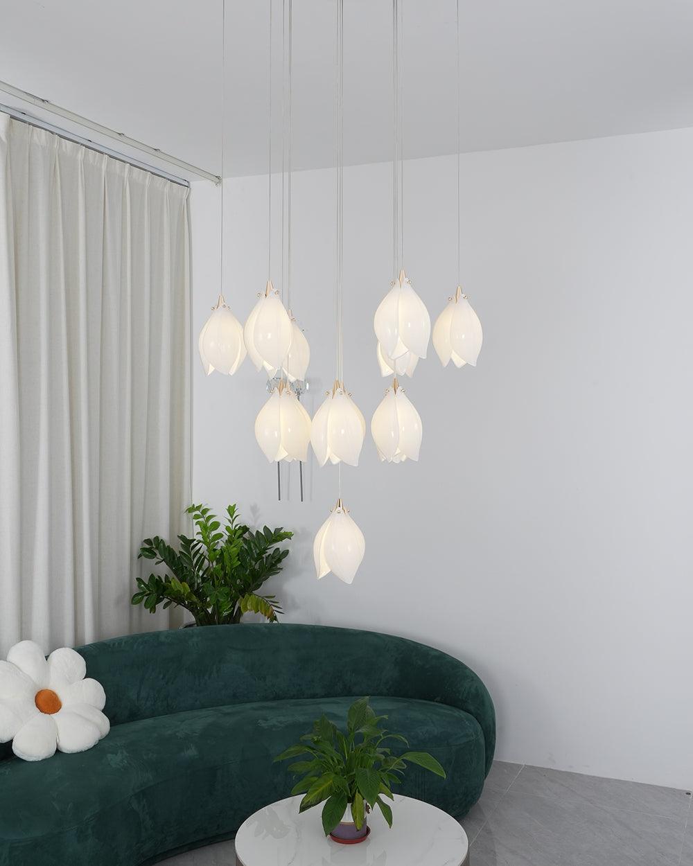 Celeste Flora Pendant Light - Modern Floral Glass Ceiling Lamp for Dining Room, Kitchen Island, Bedroom & Living Room Decor
