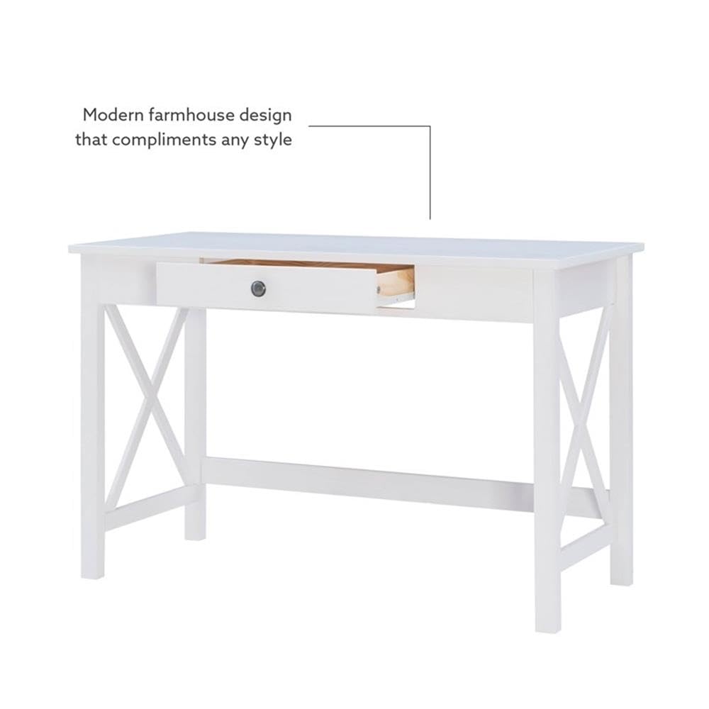UrbanPro Modern Home Office Wood Laptop Desk in Antique White - Compact Writing Table for Small Spaces, Work from Home & Study - Perfect for Apartments, Dorms & Office Use