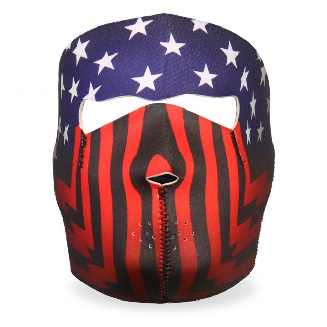 Hot Leathers Stars & Bars Neoprene Face Mask - Patriotic American Flag Design for Motorcycle Riding, Outdoor Sports & Everyday Protection