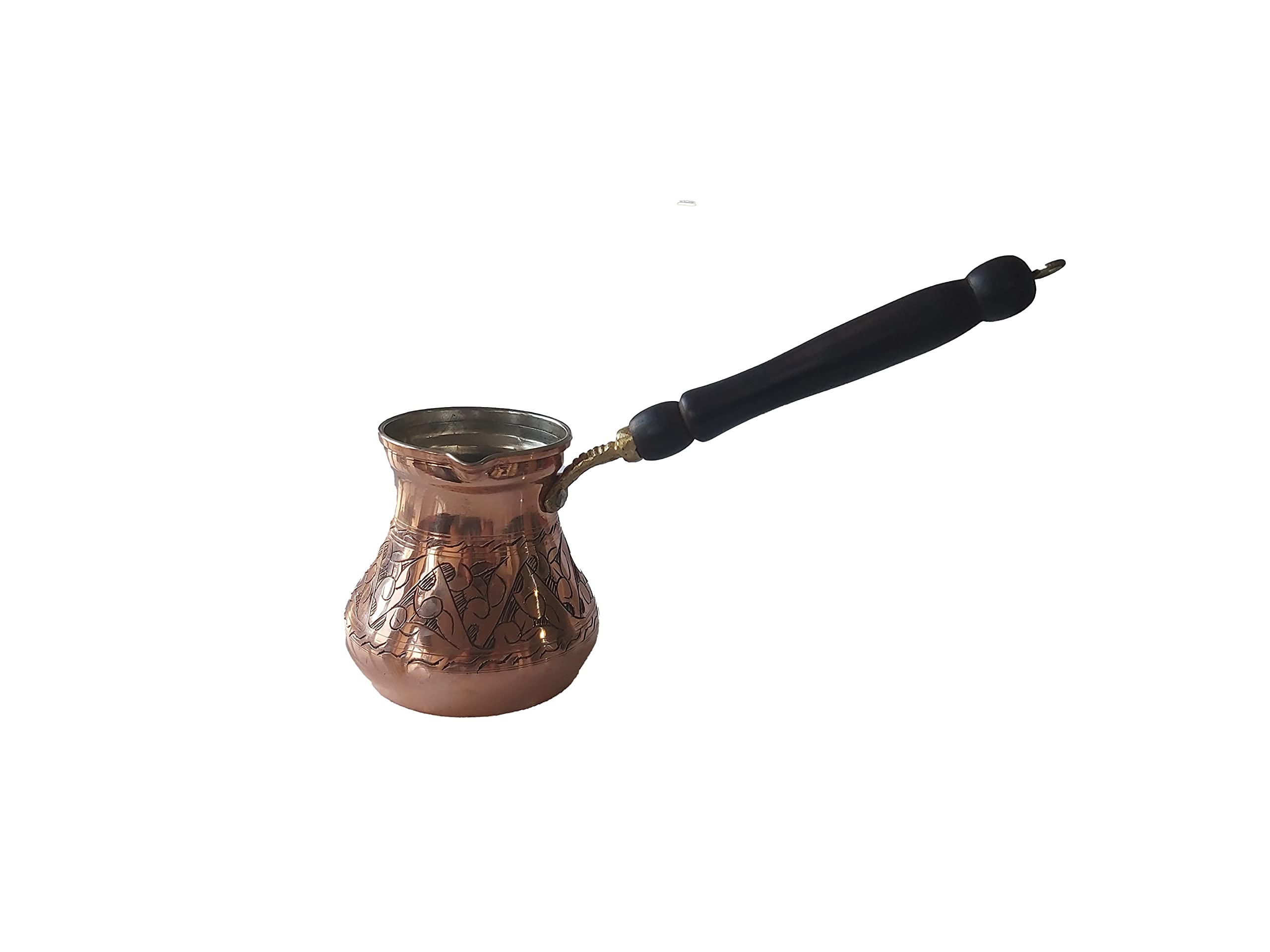Authentic Turkish Coffee Pot - Traditional Hammered Copper Cezve/Ibrik (200ml/6.75oz) - Stovetop Espresso Maker for Home & Gifts - Perfect for Turkish, Greek & Middle Eastern Coffee Brewing