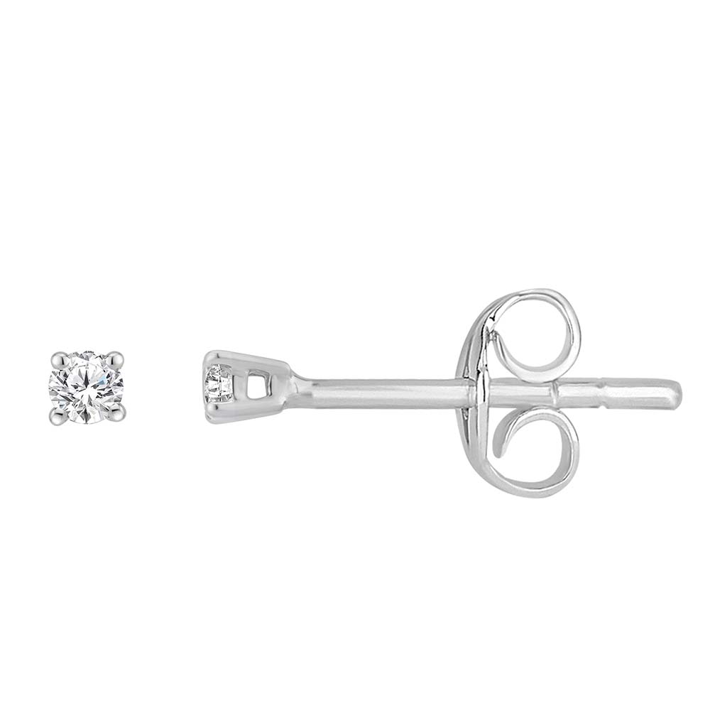 9ct White Gold 0.10 Carat Diamond Stud Earrings for Women - Elegant & Durable Hypoallergenic Jewelry - Perfect for Weddings, Anniversaries & Special Occasions