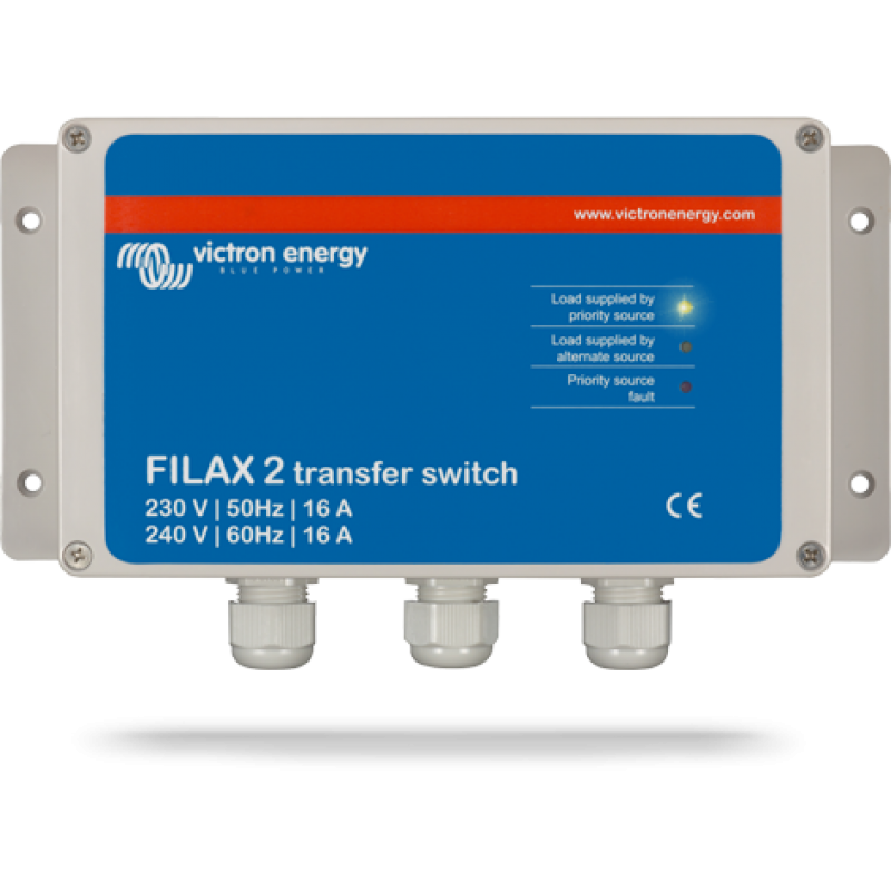 Victron Energy Filax 2 Automatic Transfer Switch - 110V/50Hz & 120V/60Hz CE Certified - Perfect for Home Backup Power & RV Electrical Systems