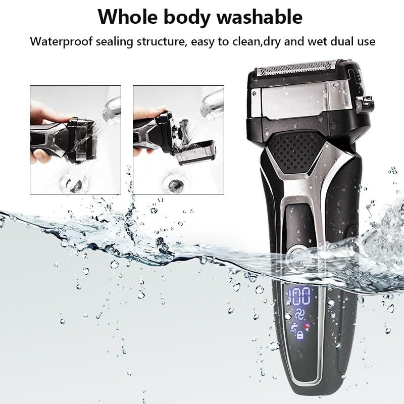 USB Rechargeable Electric Shaver for Men - 3D Floating Triple Blade Stainless Steel Shaving Machine with Barber Precision | Smooth Shave for Daily Grooming & Travel | Silver with Gift Box