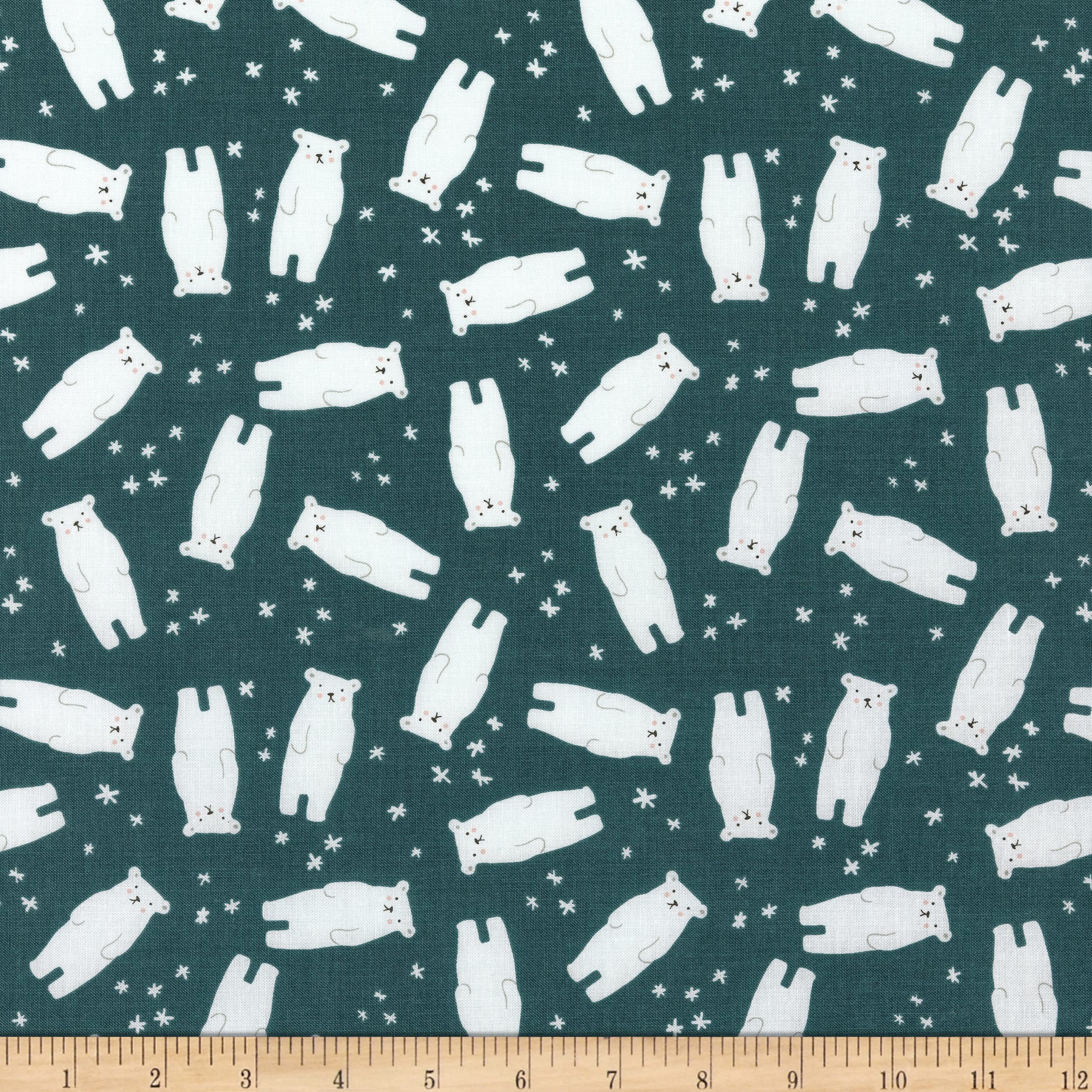 Riley Blake Nice Ice Baby Polar Bear Fabric - Teal Blue Cotton Fabric for Quilting, Sewing & DIY Crafts - Perfect for Baby Blankets, Apparel & Home Decor