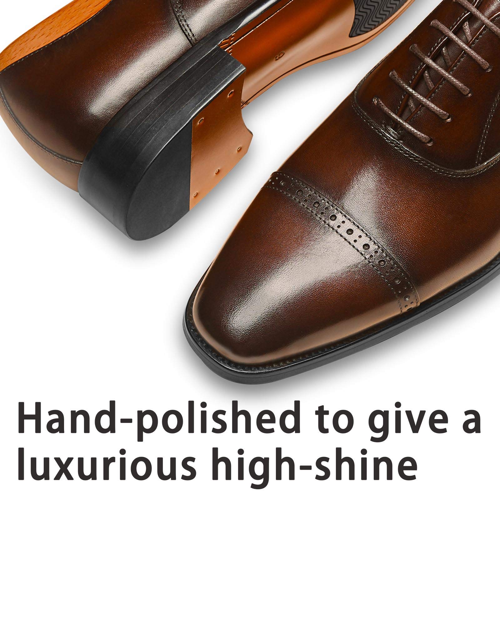 Men's Oxford Formal Dress Shoes - Genuine Leather Comfortable Business Shoes for Office, Wedding & Special Occasions