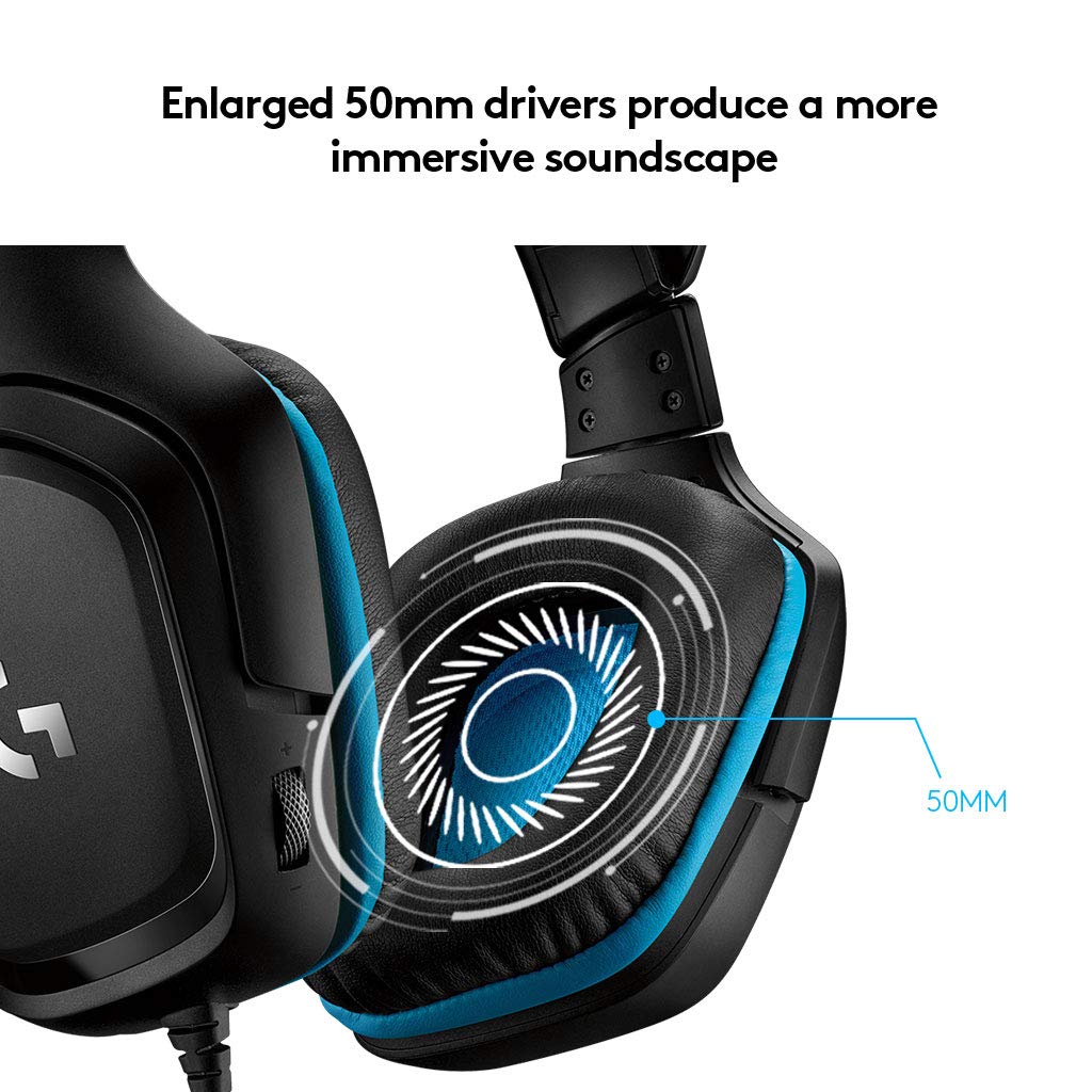 Logitech G432 Wired Gaming Headset with 7.1 Surround Sound, DTS Headphone:X 2.0 & G402 Hyperion Fury Gaming Mouse 4000 DPI Lightweight Design - Perfect for PC Gaming, Streaming and Esports Tournaments