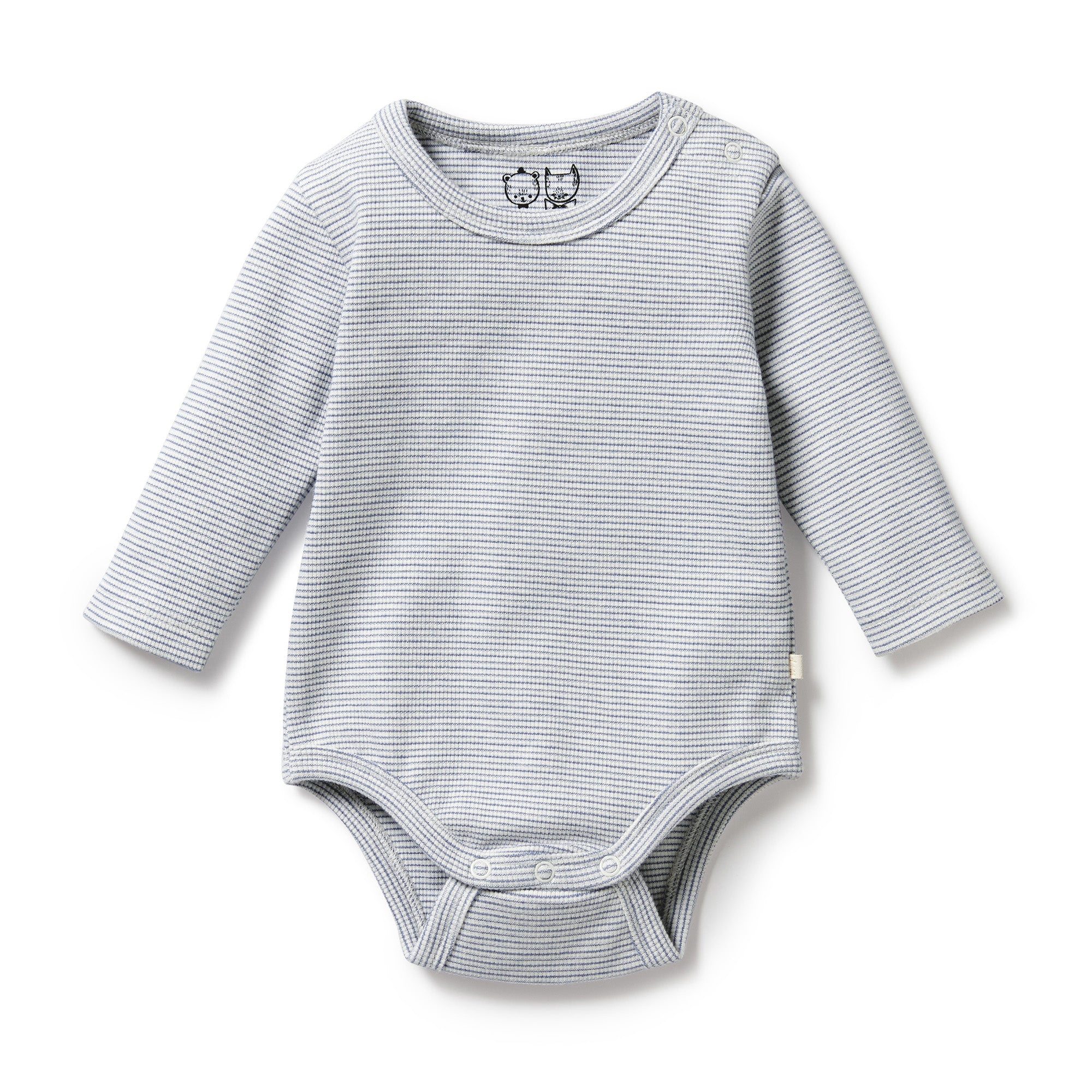 Organic Stripe Rib Long Sleeve Bodysuit - Soft Cotton Baby Onesie for Newborns & Infants | Perfect for Playtime, Family Photos & Everyday Comfort