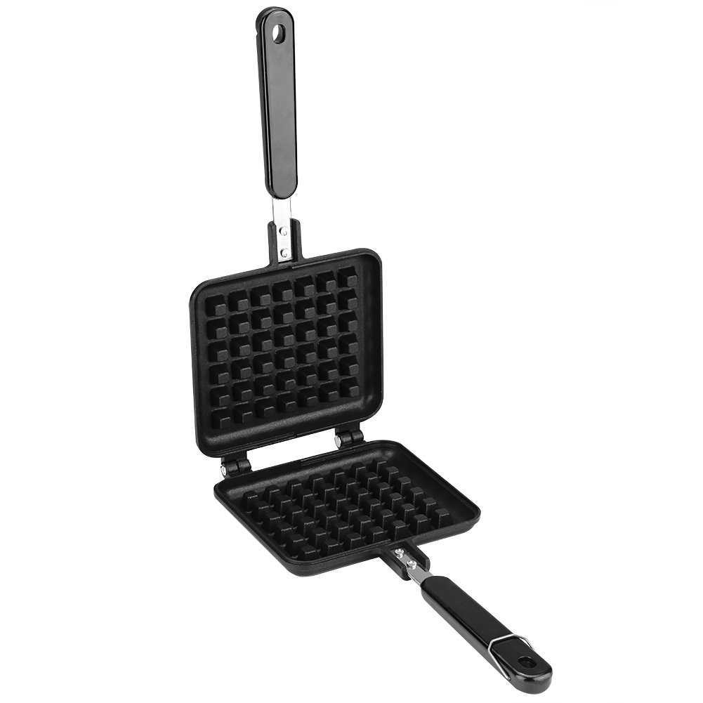 Non-Stick Belgian Waffle Maker - Electric Sandwich Toaster & Breakfast Baking Pan - Easy to Clean & Sanitary - Perfect for Home, Camping & Brunch Parties