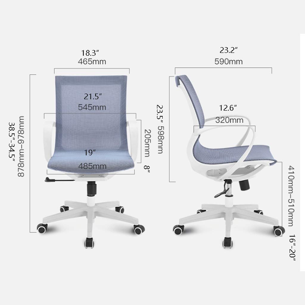 Ergonomic Mesh Office Chair - Breathable Computer Desk Chair with Adjustable Height & 360° Swivel for Home Office, Gaming & Workspace (Blue) - Perfect for Long Hours of Work, Online Classes & Remote Working