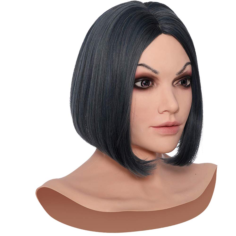 Realistic Silicone Female Mask - Ultra Soft & Skin-Friendly Lifelike Head Mask for Crossdressers, Drag Queens & Transgender - Perfect for Cosplay, Halloween & Performance