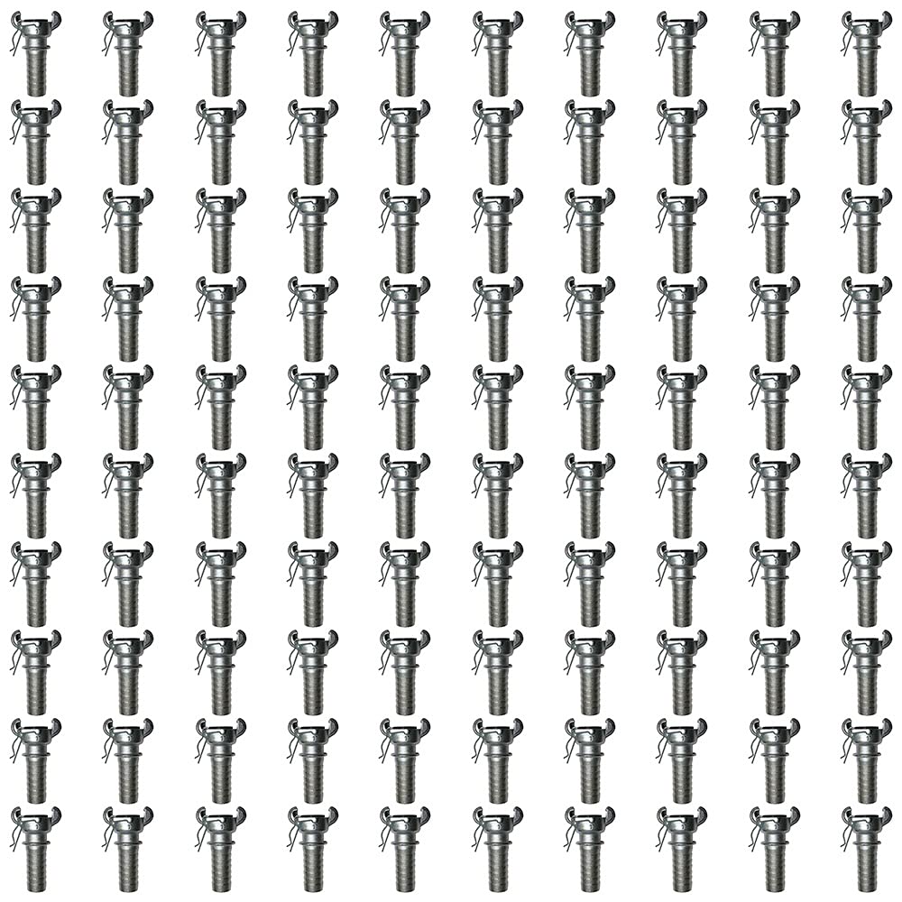 Interstate Pneumatics CU-903 1 Inch Hose Barb Straight Through Jack Hammer Coupler - Pack of 100 - Heavy Duty Air Tool Connector for Construction, Demolition & Mining Equipment