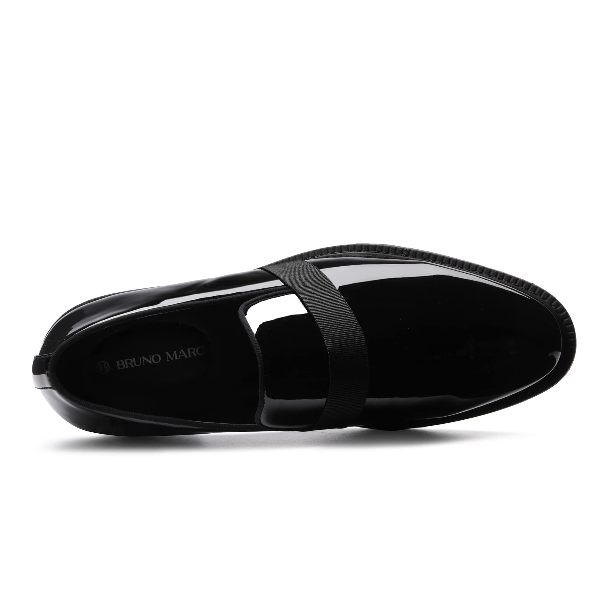 Bruno Marc Men's Classic Patent Leather Slip-On Loafers - Formal Tuxedo Dress Shoes for Weddings, Business & Evening Events