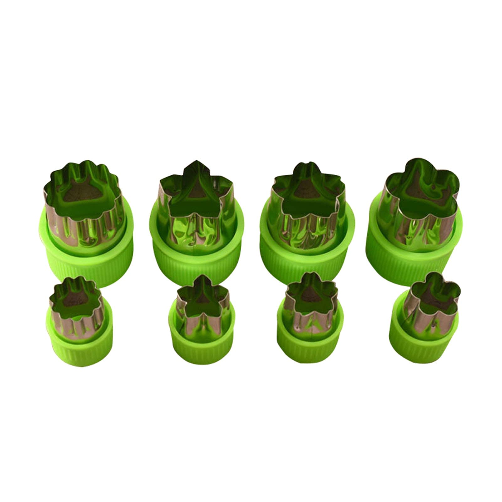 Green Flower-Shaped Vegetable Printing Stainless Steel Kitchen Utensils - Eco-Friendly Silicone Cooking Tools for Fruit, Dining & Bar, Perfect for Home Chefs and Professional Kitchens