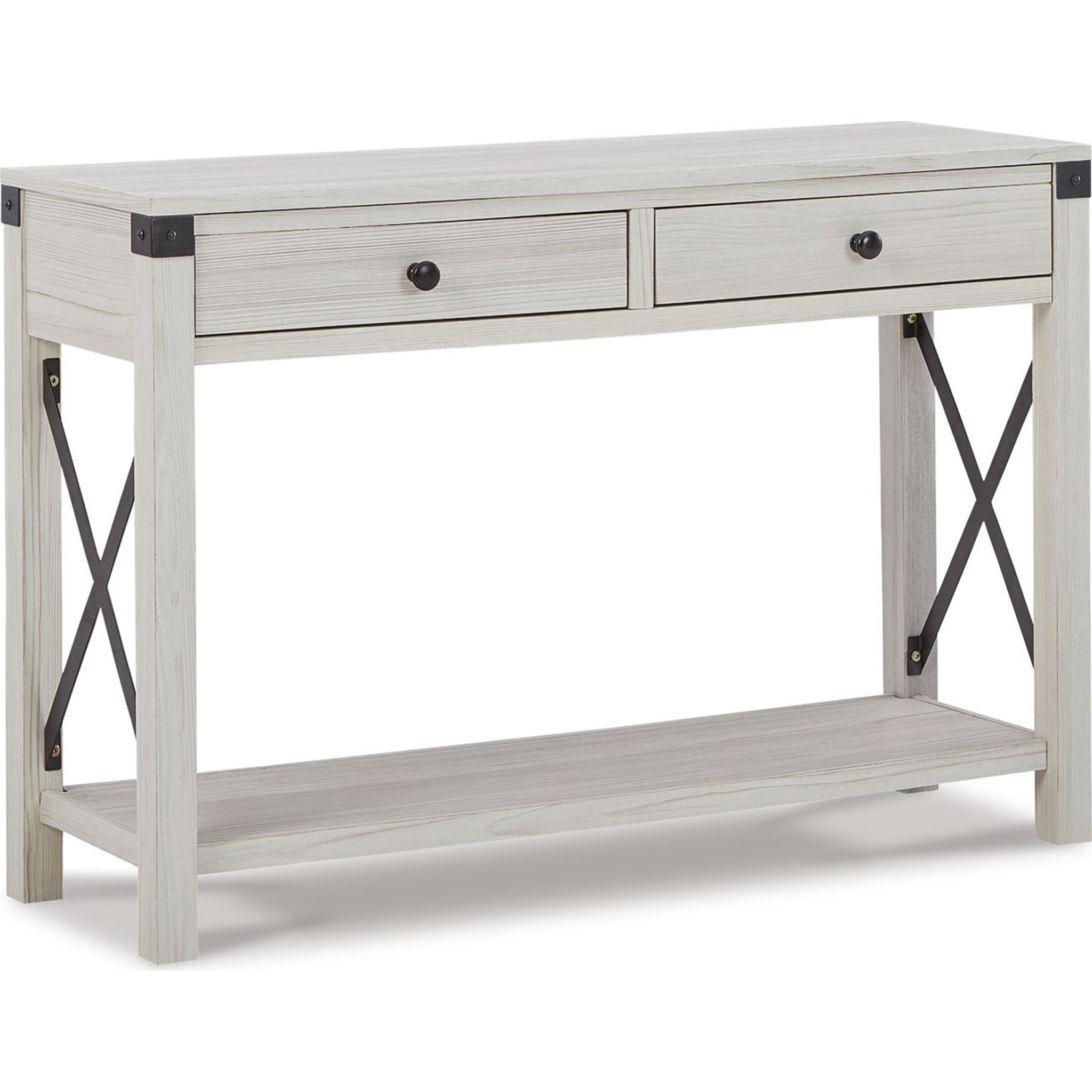 Bayflynn Whitewashed Sofa Table - Modern Console Table for Living Room, Entryway & Hallway - Perfect for Home Decor & Storage