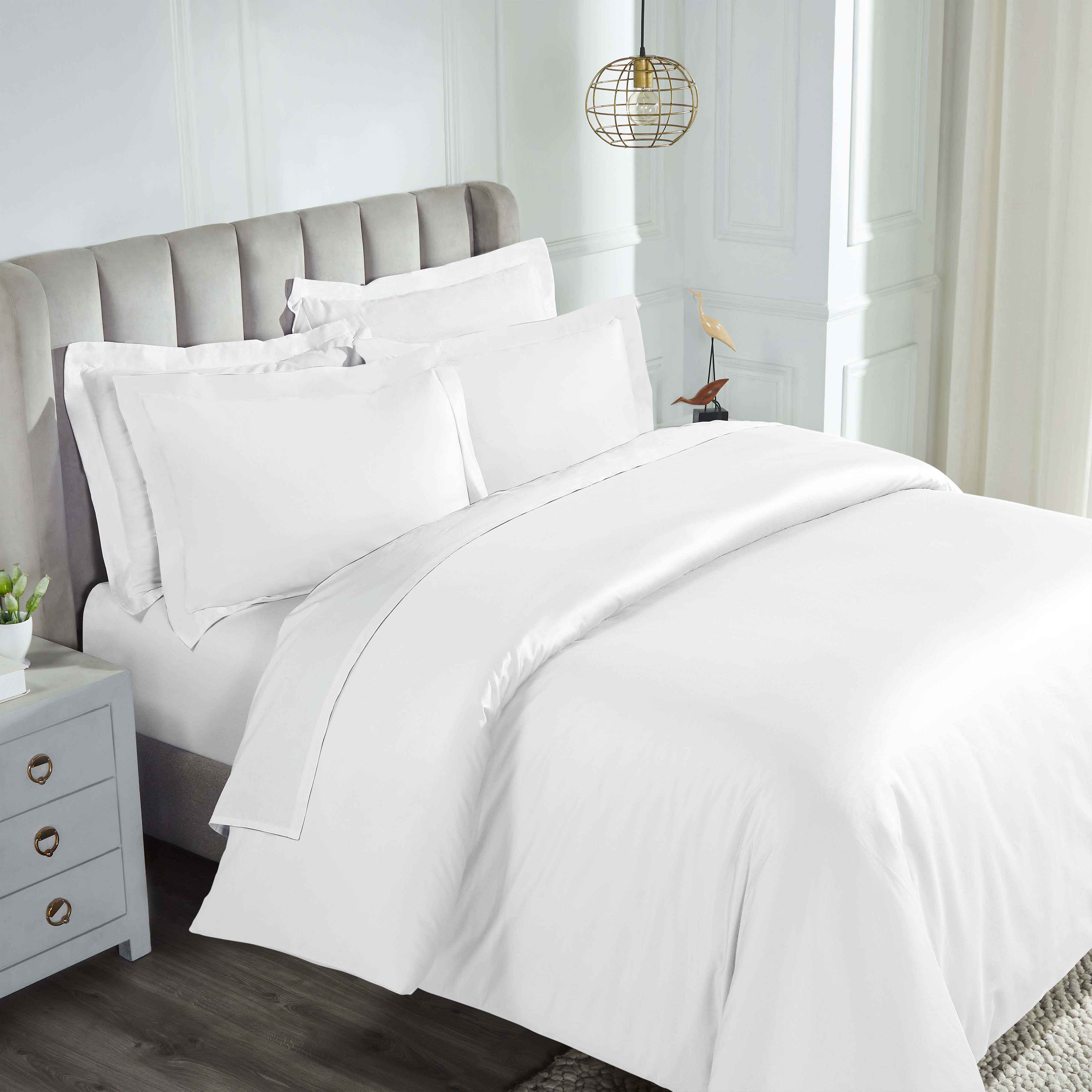 Premium 850 Thread Count 100% Cotton Solid Duvet Cover Set - King Size Bedding for Luxury Comfort & Breathable Sleep - Perfect for Master Bedrooms, Guest Rooms & Hotels
