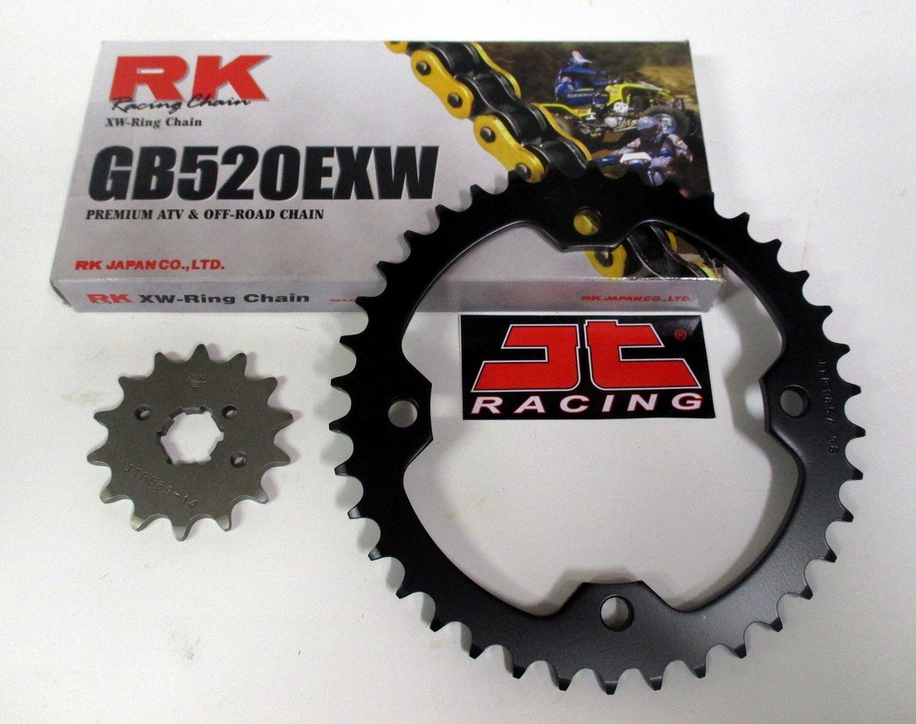 RK Gold Chain & JT Sprockets Kit for Yamaha Raptor 250 (2008-2013) - High-Performance Motorcycle Drive System for Off-Road Racing & Trail Riding