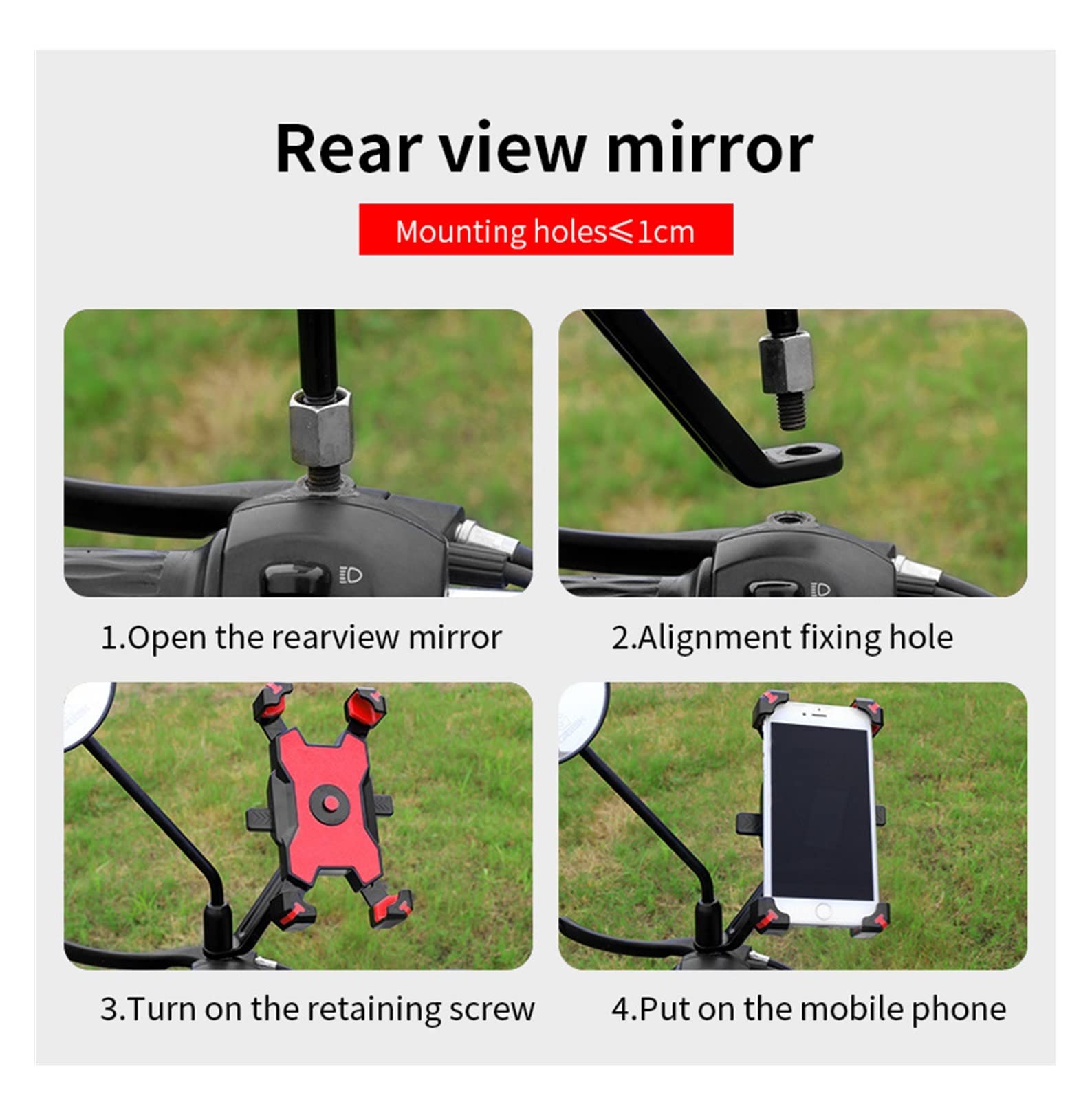 Universal Motorcycle & Bike Phone Mount - Yellow Handlebar Cell Phone Stand Holder for iPhone, Samsung, Google Pixel - Perfect for GPS Navigation & Adventure Riding
