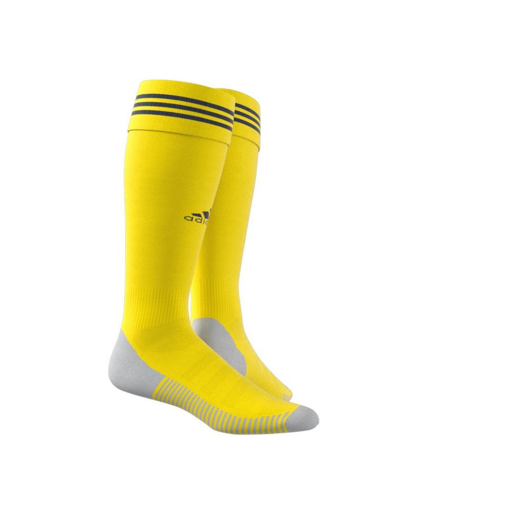 Adidas Adi 18 Performance Socks - Yellow & Blue Athletic Crew Socks for Running, Gym & Sports - Breathable Cushioned Footwear for Men & Women