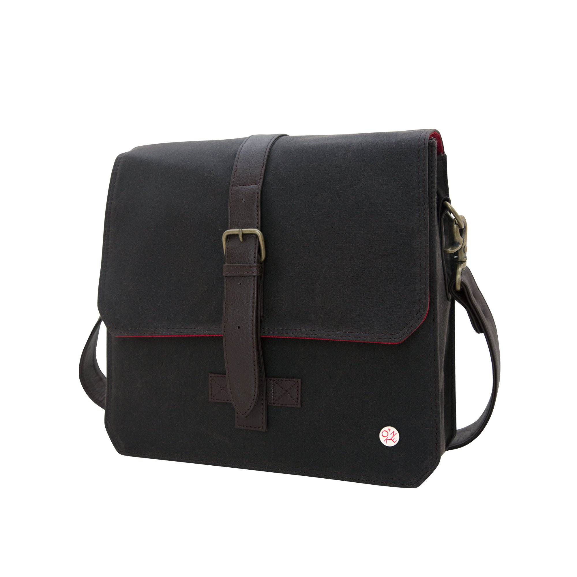 Token Bags Waxed Carroll Shoulder Bag - Dark Brown Leather Crossbody Purse for Women | One Size Fits All | Perfect for Work, Travel & Everyday Use