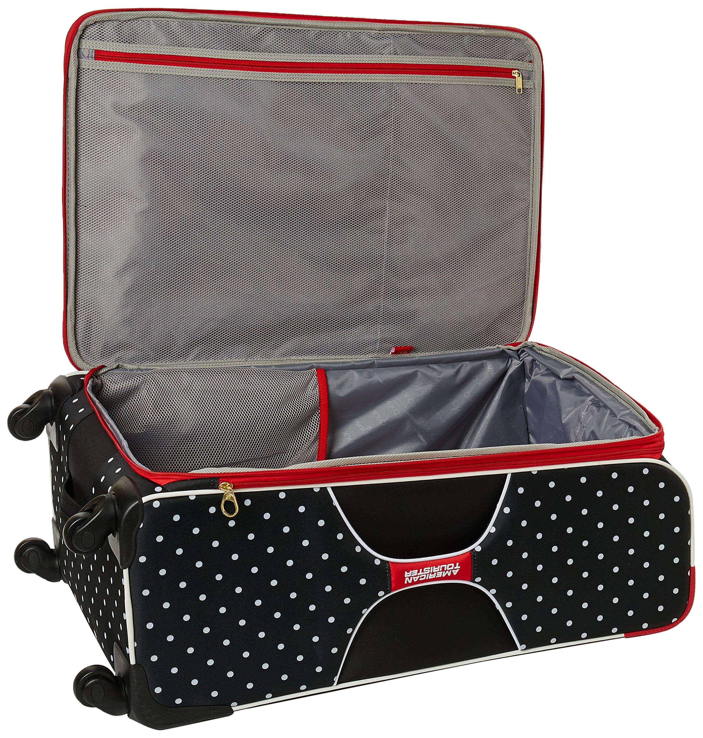 American Tourister Disney Minnie Mouse Red Bow Softside Spinner Luggage - 28-Inch Checked Large Suitcase for Travel, Vacation & Family Trips
