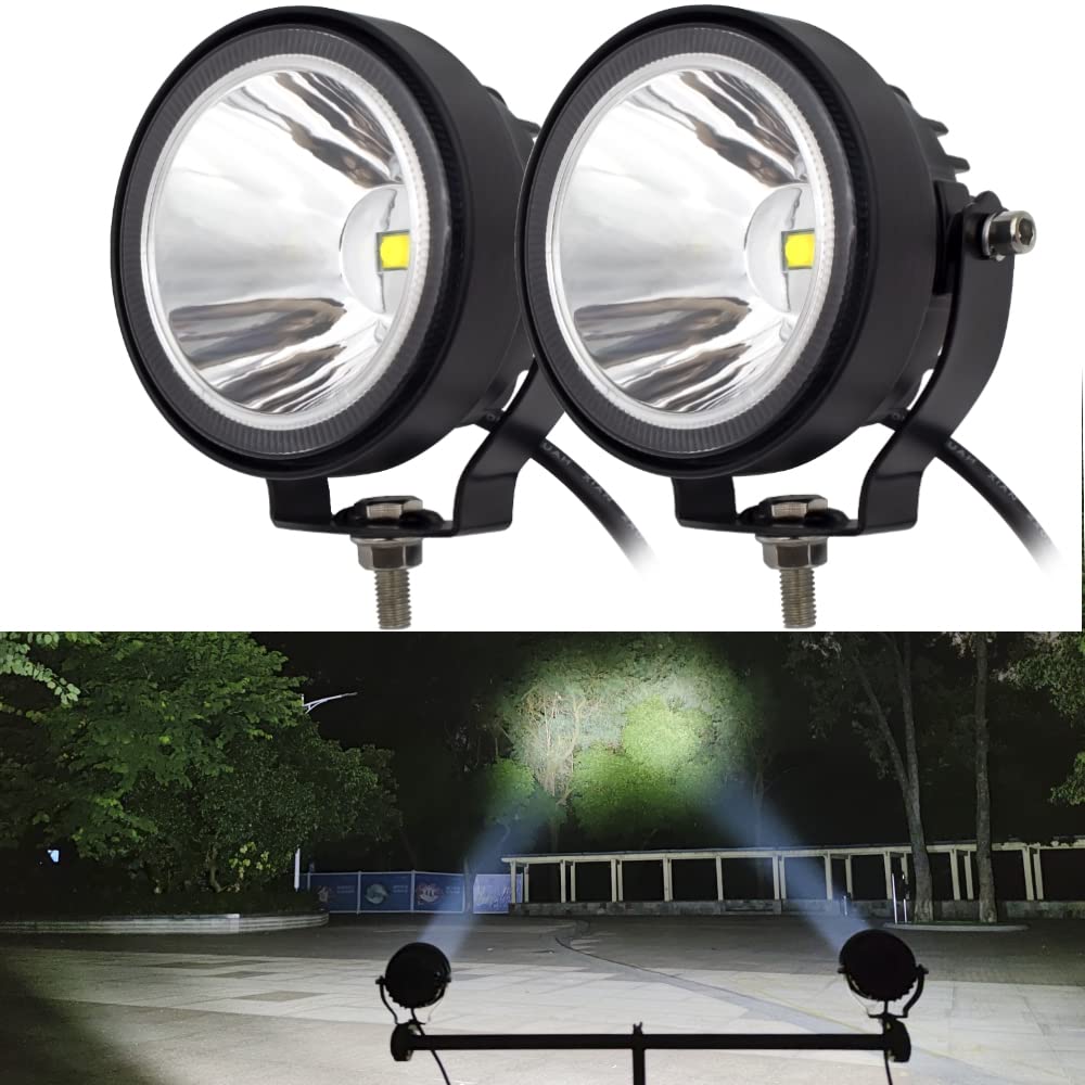 4 Inch Super Bright LED Round Driving Fog Lights - 2Pcs Waterproof LED Pods for ATV, UTV, Pickup, Motorcycle, Truck, Car & Golf Cart - Perfect Off-Road Auxiliary & Ditch Lights for Night Driving, Camping & Outdoor Adventures