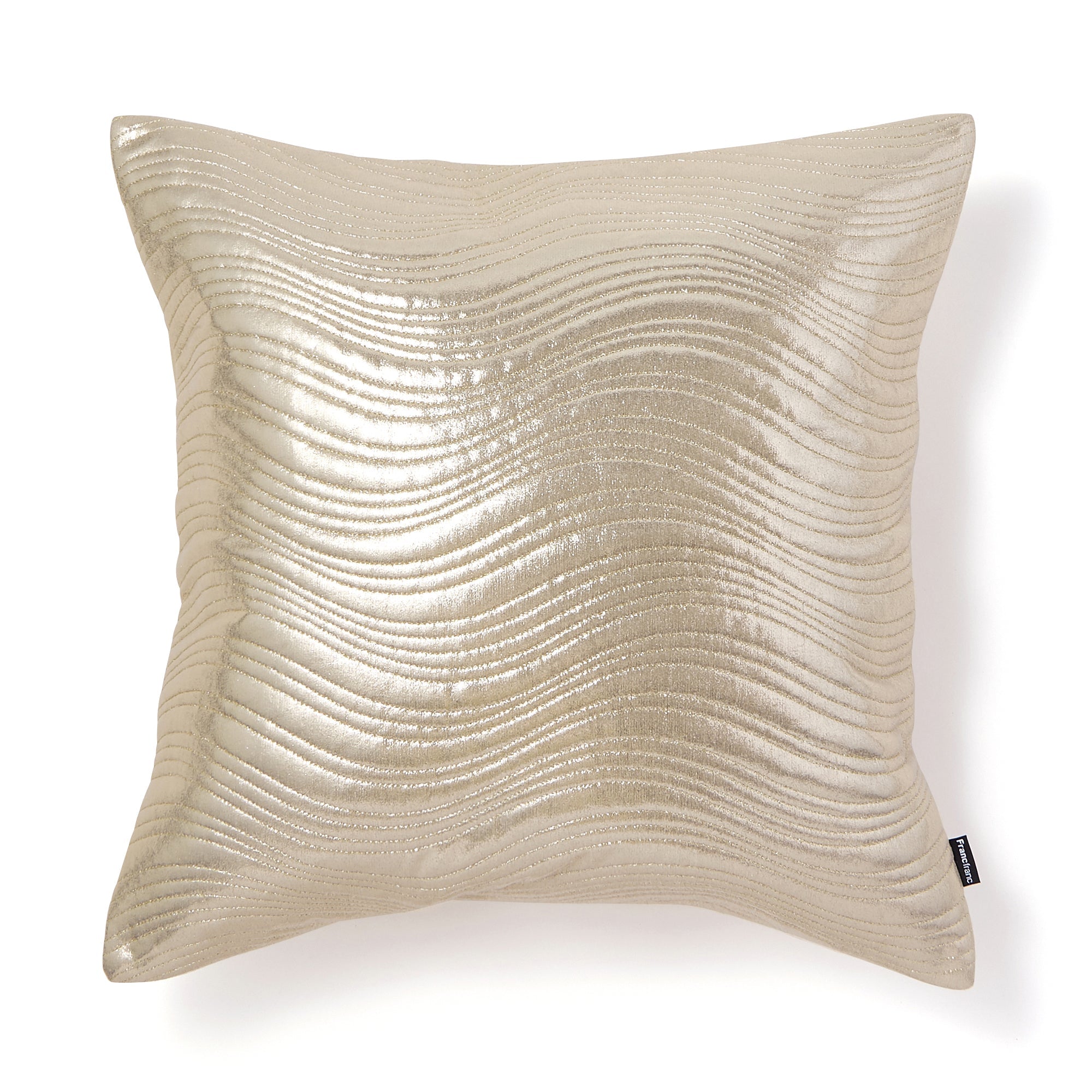 Luxury Metallic Gold Quilted Cushion Cover 18x18 Inches - Elegant Home Decor for Sofa, Bed & Living Room