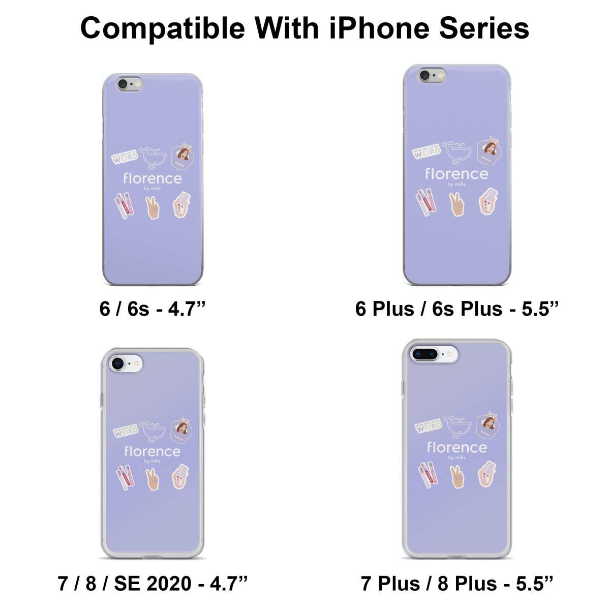 Florence Clear Phone Case Compatible with iPhone 15 14 13 12 11 X 8 7 6 Series - Slim Protective Cover for Pro Max Mini Plus Models - Perfect for Everyday Use & Travel Protection