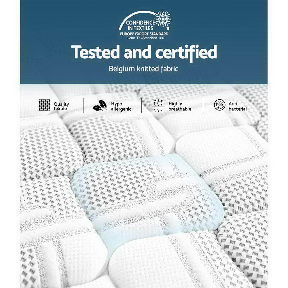 King Premium Altona Bed Charcoal Euro Top Mattress - Medium Firm Support with Cooling Bamboo Topper | Perfect for Master Bedrooms, Guest Rooms & Hot Sleepers