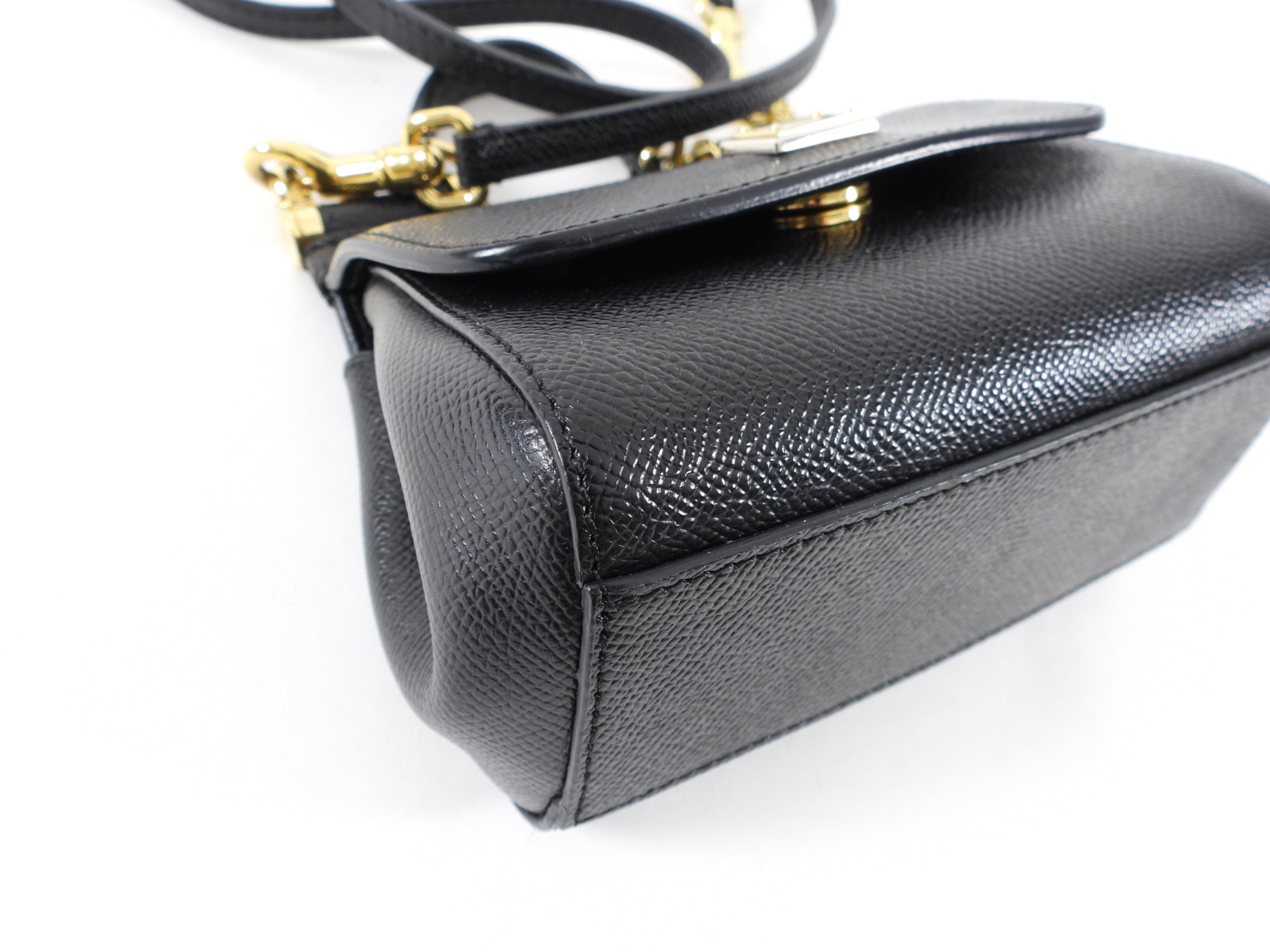 Dolce & Gabbana Miss Sicily Micro Mini Crossbody Bag for Women - Luxury Leather Shoulder Purse for Date Night, Party & Travel Accessories