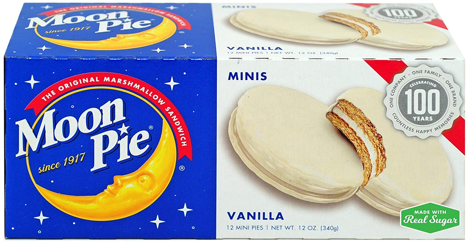 MoonPie Mini Vanilla Marshmallow Sandwich Cookies - Graham Cracker Snacks Dipped in Icing, 12 Pies (8-Pack) | Perfect for Lunchboxes, Parties & On-the-Go Treats