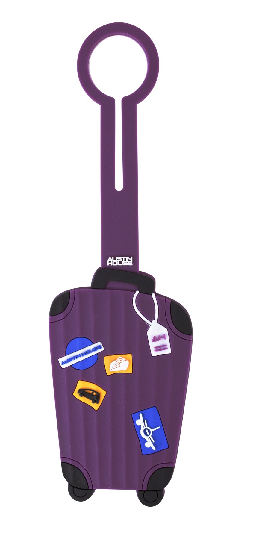 Austin House Classic Luggage Tag - Durable Travel ID Tags with Customizable Stickers for Suitcases & Bags | Perfect for Airports, Business Trips & Vacation Travel Accessories