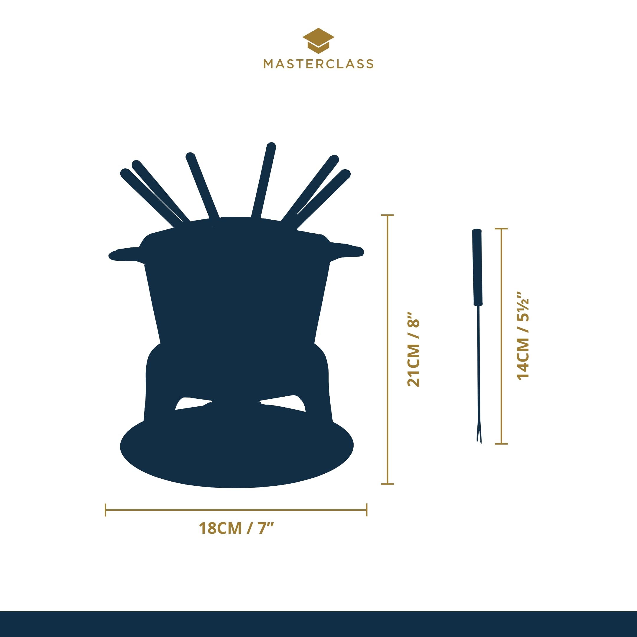 Premium Cast Iron Fondue Set for Chocolate, Cheese & Meat – 21 x 18 cm Black – Perfect for Romantic Dinners, Parties & Family Gatherings