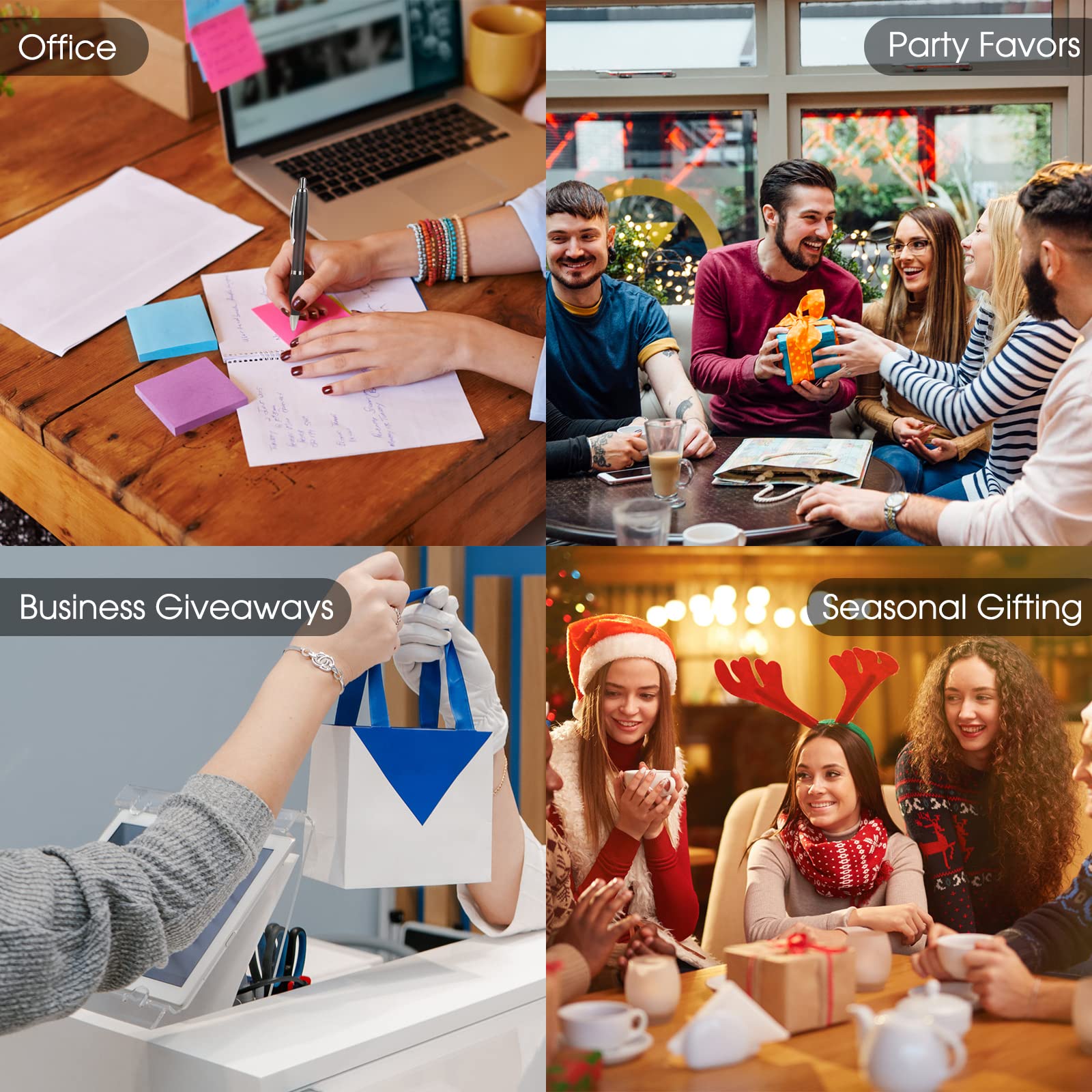 Custom Printed Ballpoint Pens Bulk - Personalized Click Action Pens with Your Logo, Name, or Message - Ideal for Corporate Gifts, Promotional Events & Branding