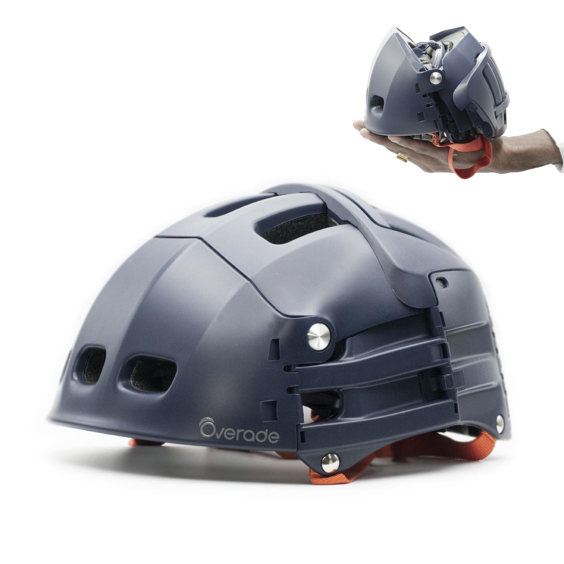 Overade Folding Bike Helmet - Plixi Foldable Helmet for Cycling, Scooters & Roller Skating, CE EN1078 Certified, 3x Smaller When Folded, 2 Sizes (Perfect for Commuting & Urban Travel)