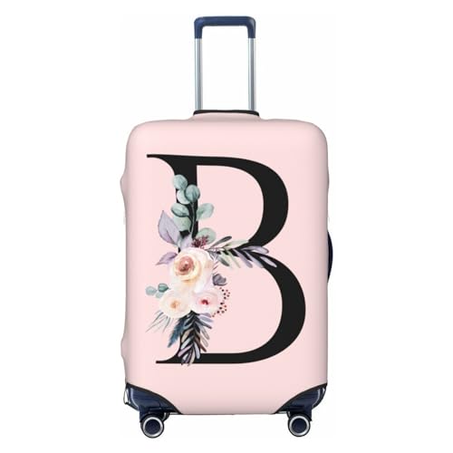 Black Letter B With Boho Floral Flowers Leaves
