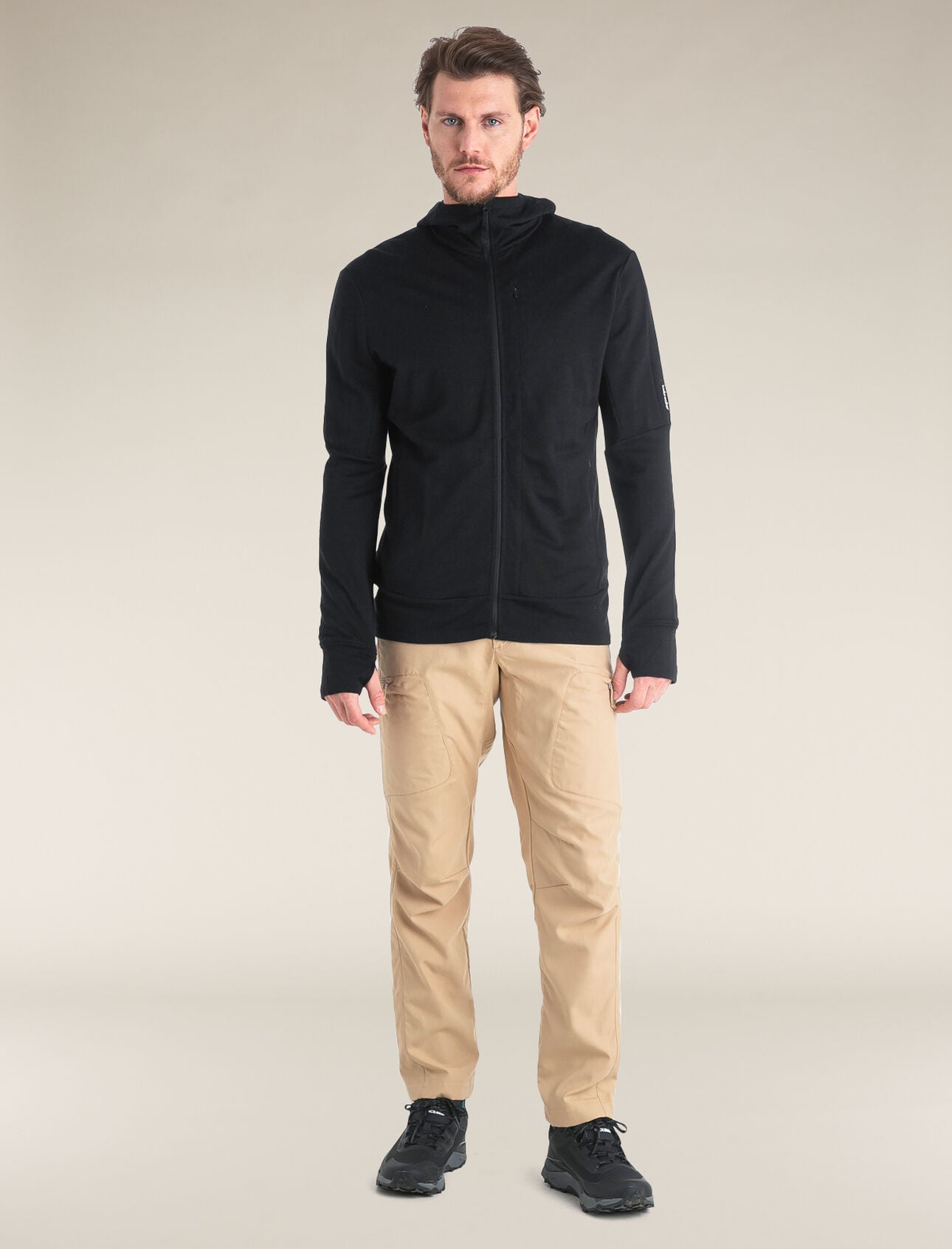 Icebreaker Quantum IV LS Zip Hoodie for Men - Merino Wool Thermal Base Layer for Hiking, Skiing & Outdoor Adventures