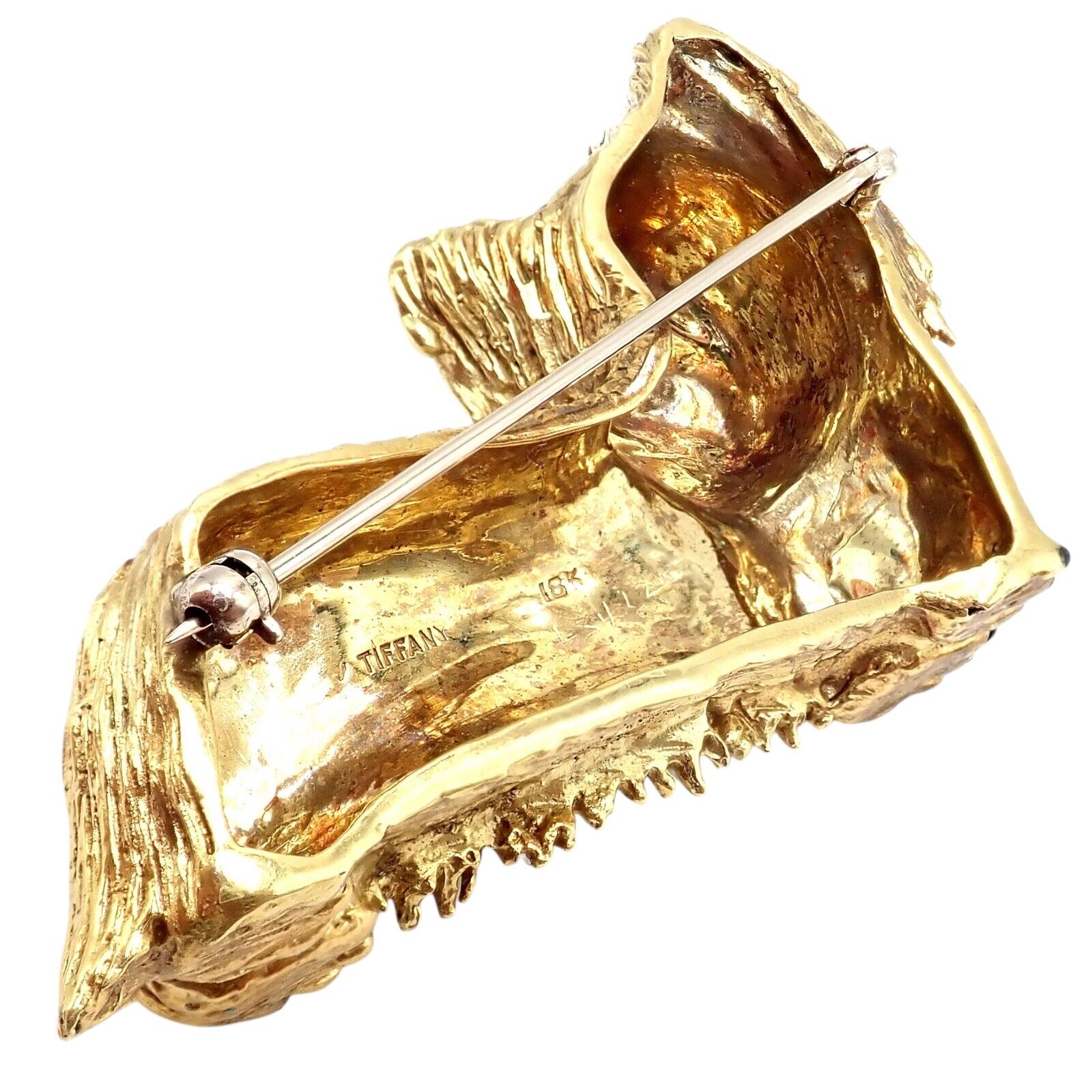 Vintage Tiffany & Co 18k Yellow Gold Enamel Terrier Dog Brooch Pin - 1960s Rare Collectible Jewelry for Women, Perfect for Special Occasions & Gift Giving