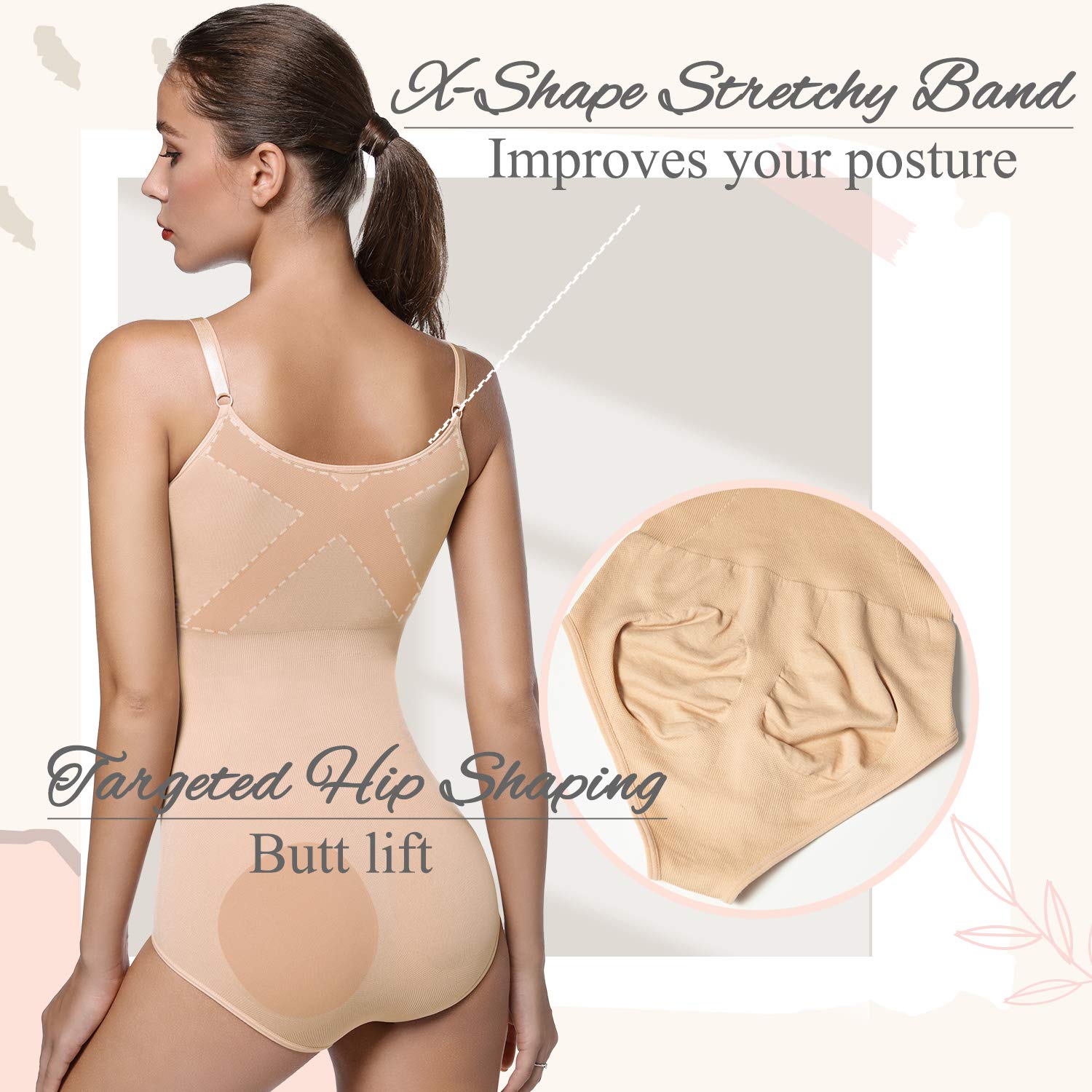 SLIMBELLE Women's Tummy Control Shapewear Bodysuit - Full Body Shaper for Waist Slimming & Posture Support | Seamless Underwear for Everyday Wear, Special Occasions & Workout Outfits