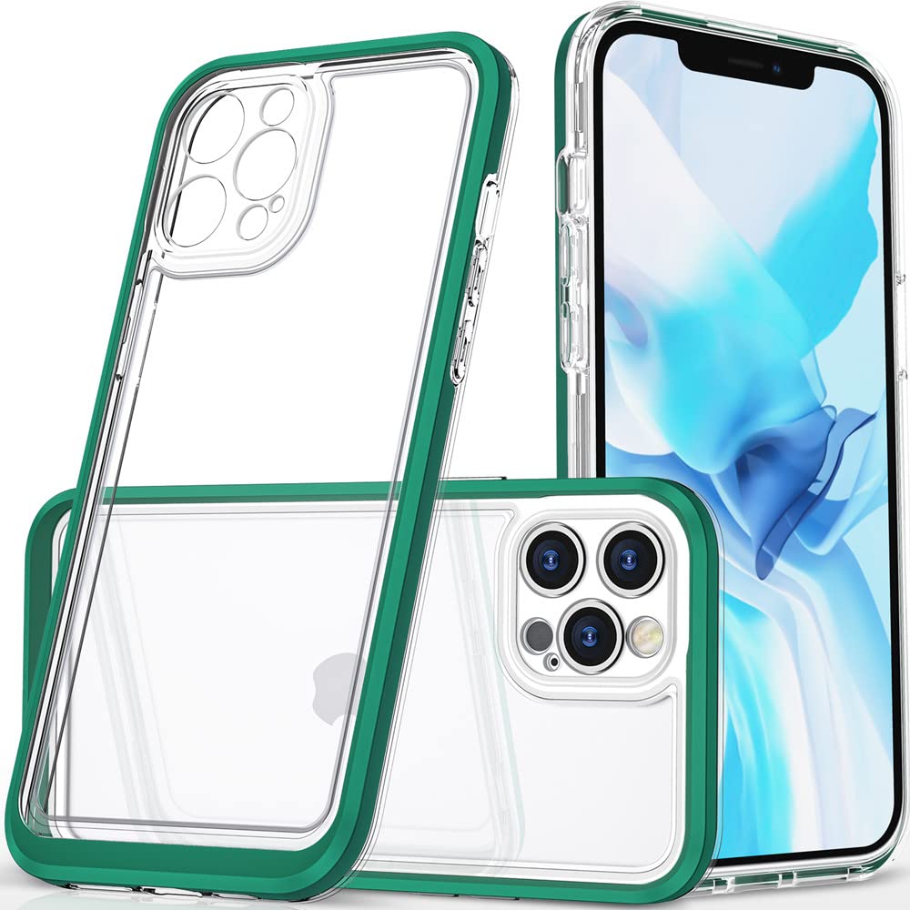 Shockproof Clear Green Mint iPhone 11 Pro Max Case - Heavy Duty Protective Hard Shell Bumper Cover for Women & Men | Perfect for Outdoor Activities, Work & Daily Use