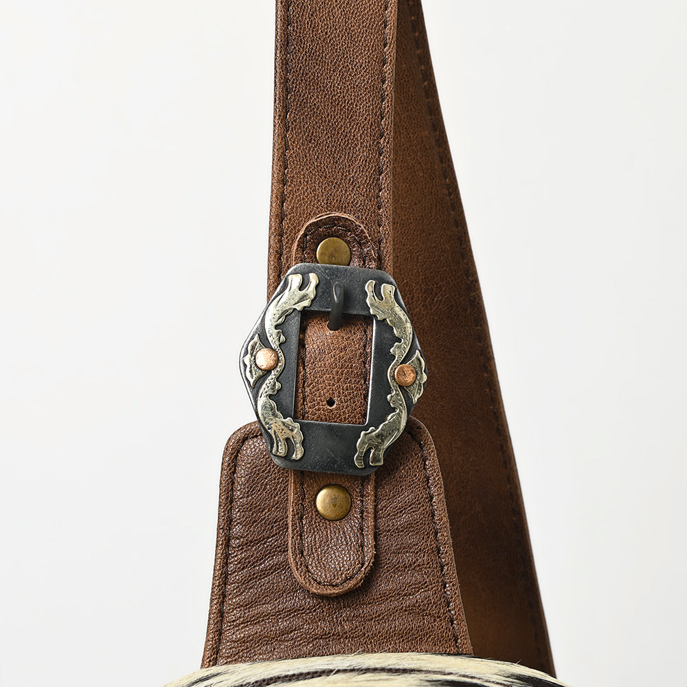 American Darling Adbg1522 Upcycled Wool & Genuine Leather Women's Sling Bag - Western Style Crossbody Purse for Casual Outings, Travel & Everyday Use