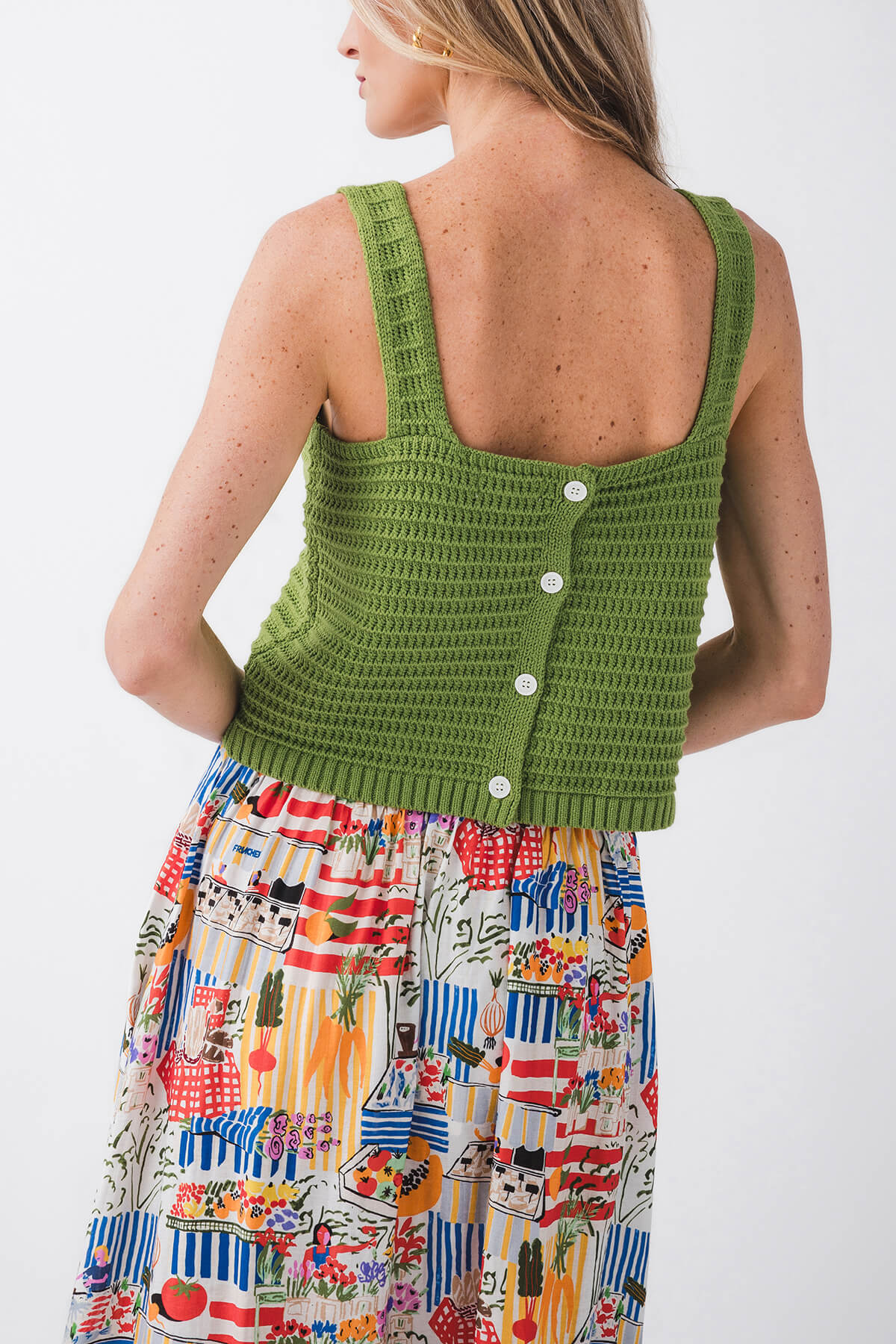 FRNCH Crochet Knit Tank Top for Women - Summer Boho Beachwear, Lace Yarn Sleeveless Shirt - Perfect for Vacation, Music Festivals & Casual Outfits