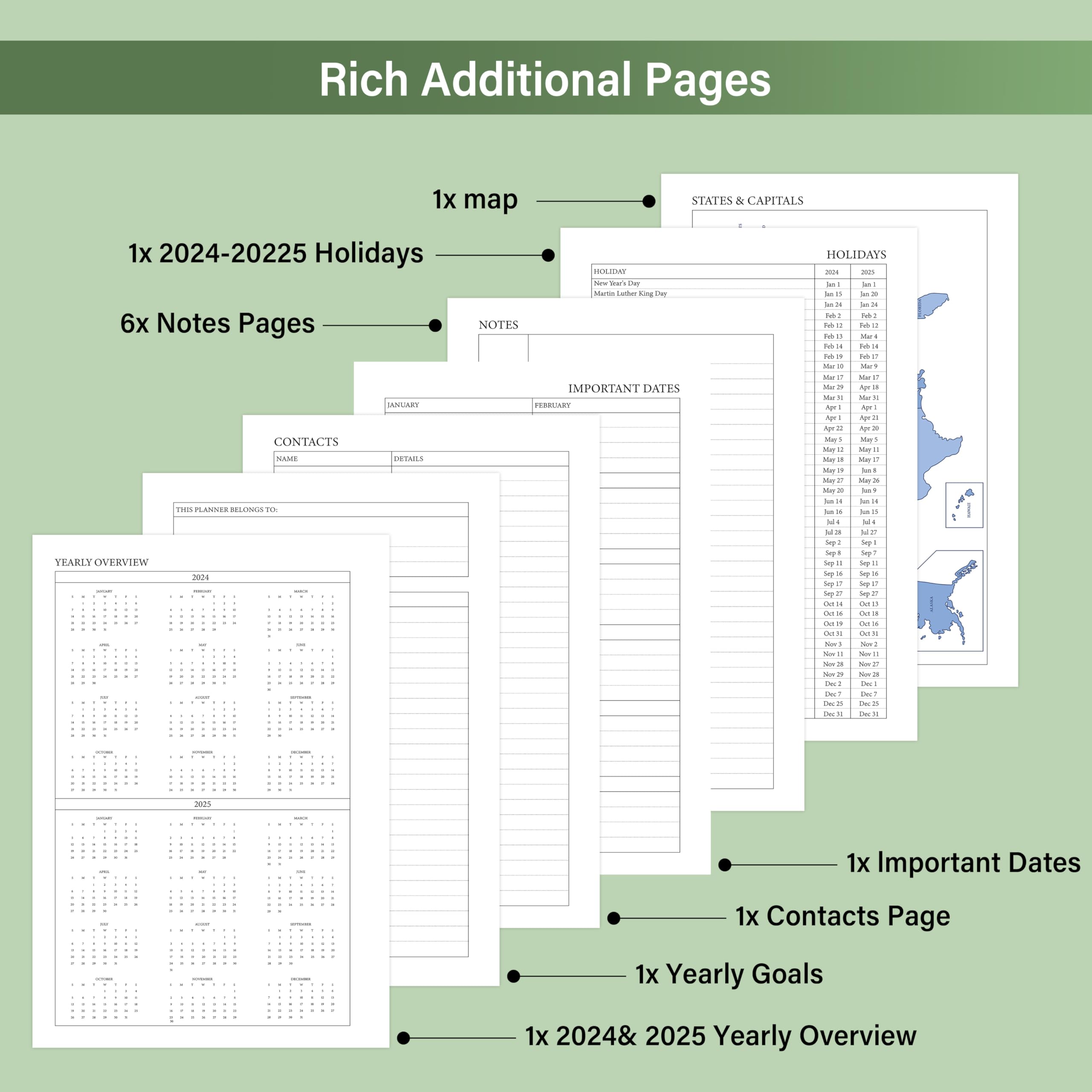 2024-2025 Academic Planner - July 2024 to June 2025 Daily Weekly Monthly Organizer, 5.7